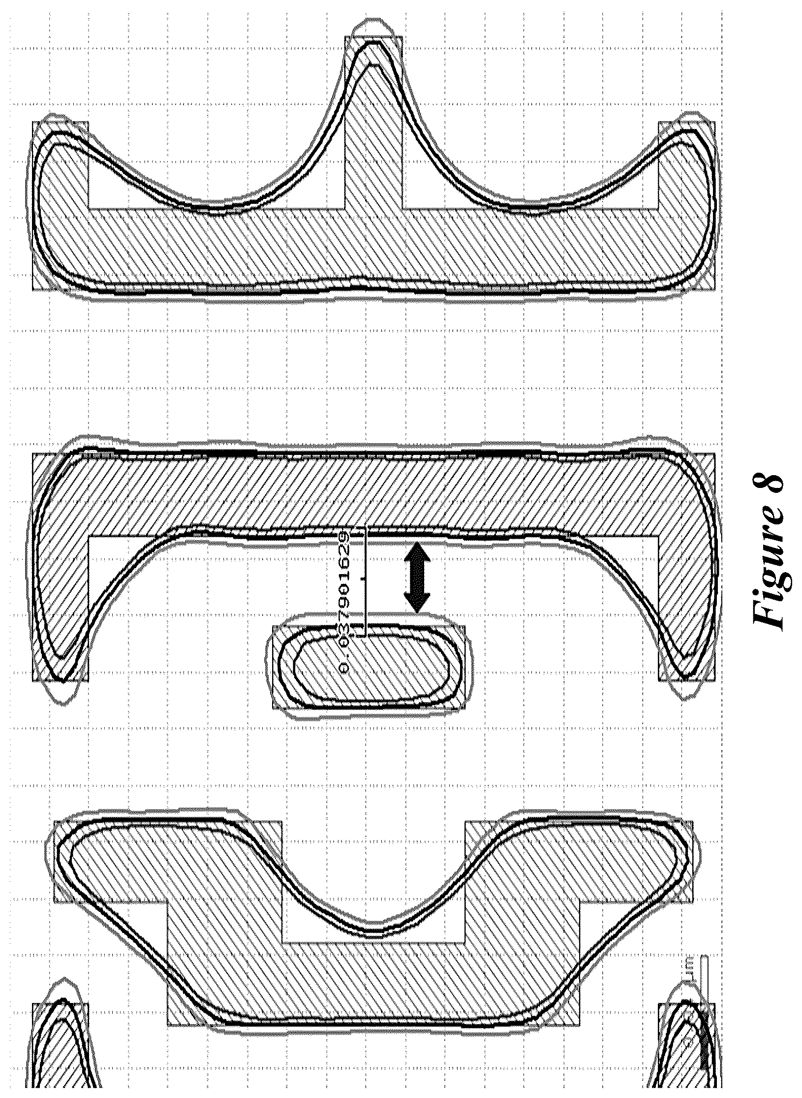 Patent US12547804 Figure 8 – Computing and displaying a predicted overlap shape in an IC design based on predicted manufacturing contours