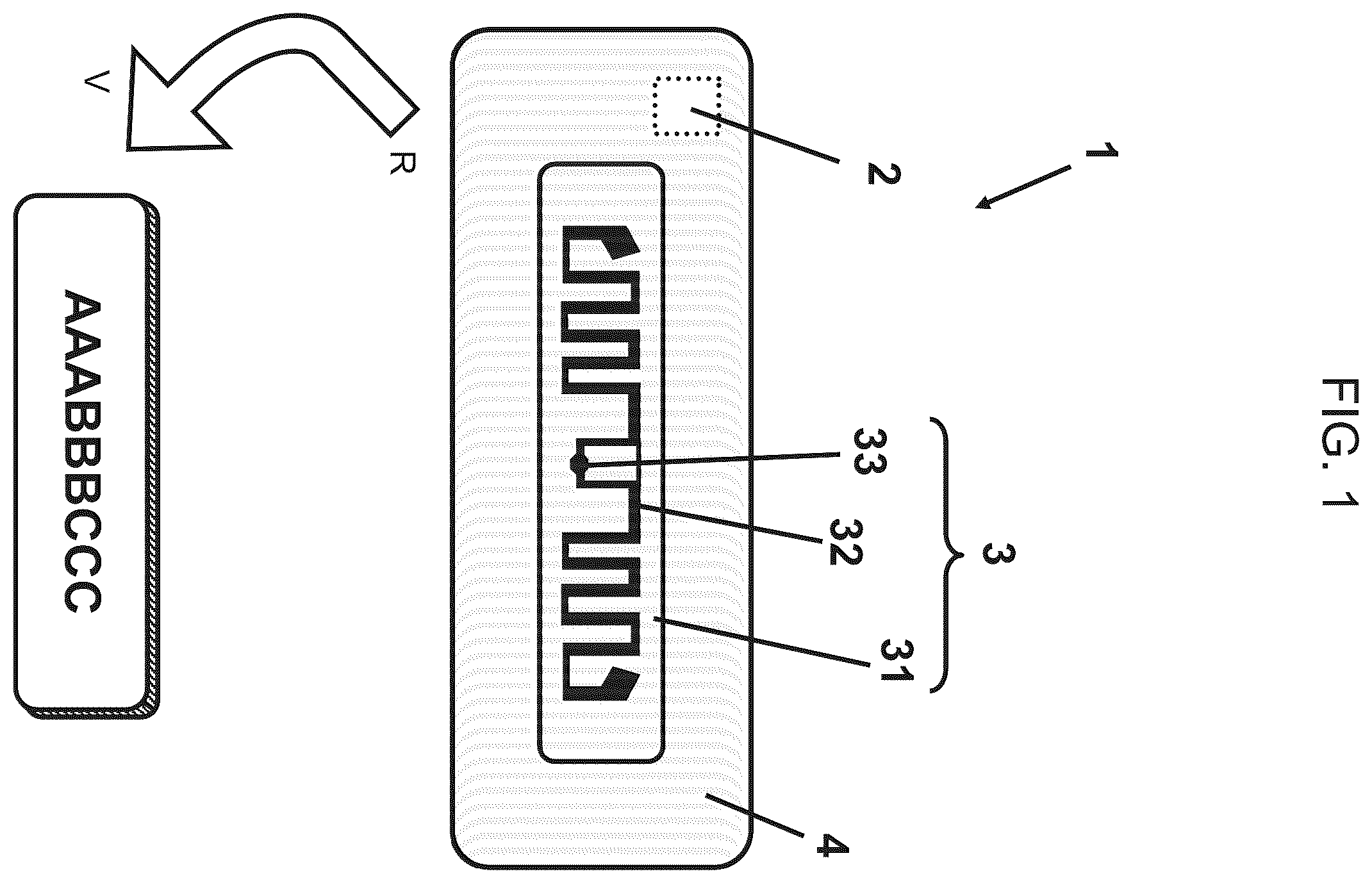 Patent US12547868 — Fixable labelling medium, method for manufacturing the fixable labelling medium, use of the fixable labelling medium and system consisting of a casting device/patch device and the fixable labelling medium — Figure 1