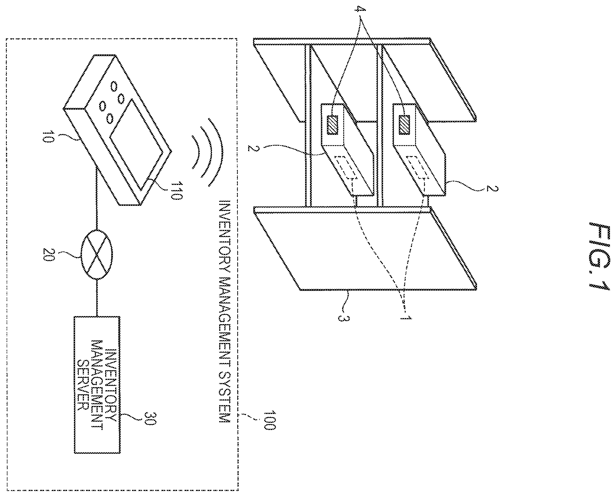 Patent US12547974 Figure 1 – Terminal device and inventory management system