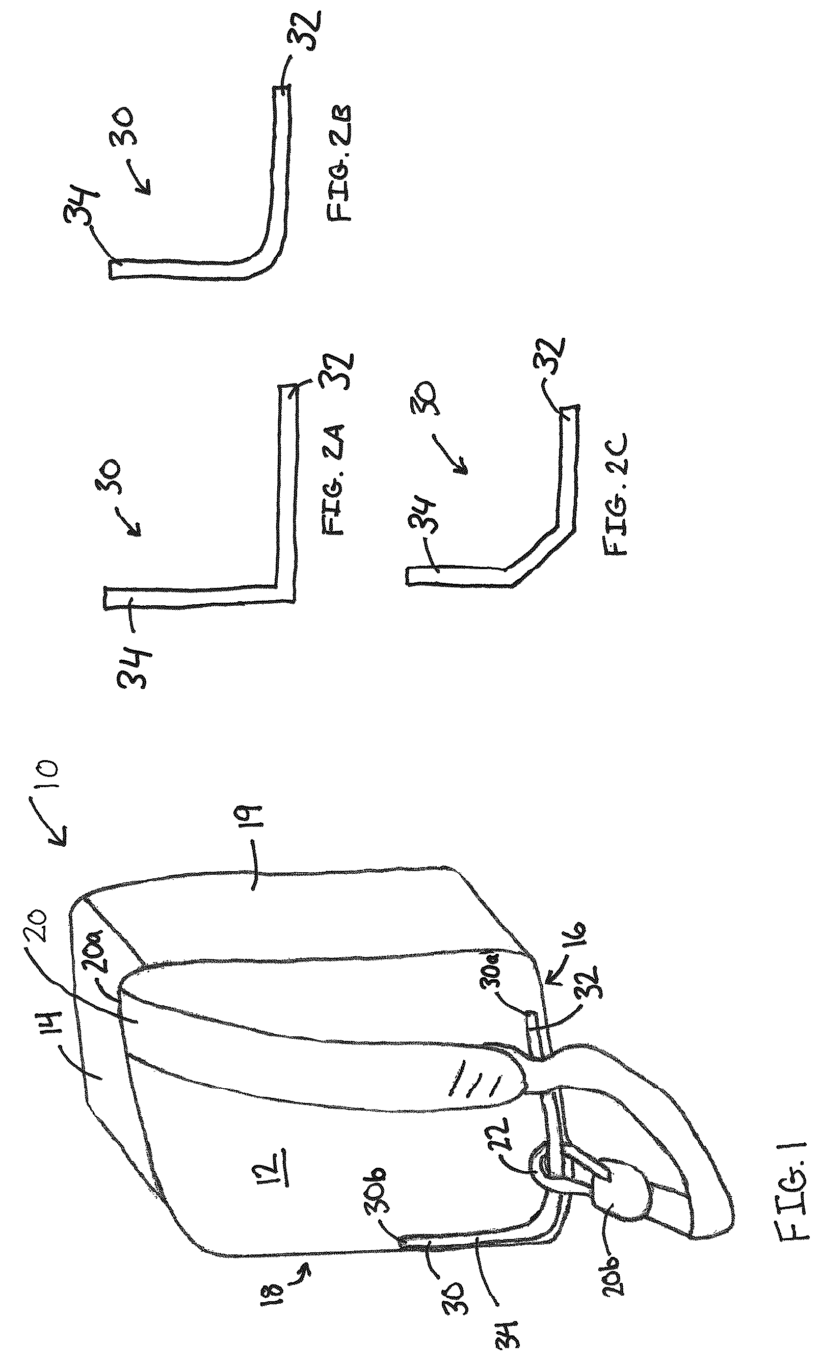 Patent US12551001 Figure 1 – Convertible carrying case