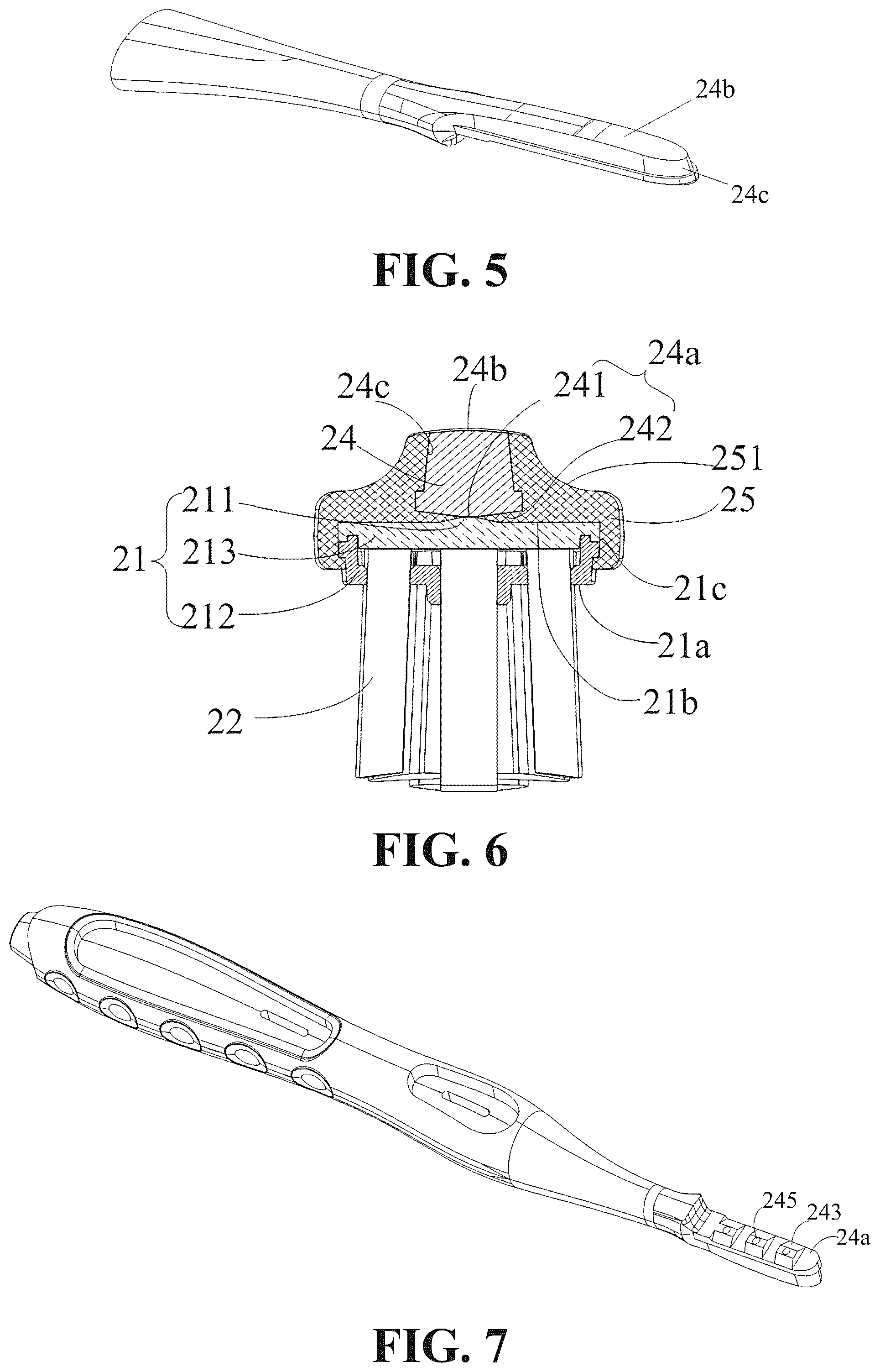Patent US12551005 Figure 4 – Toothbrush and toothbrush head
