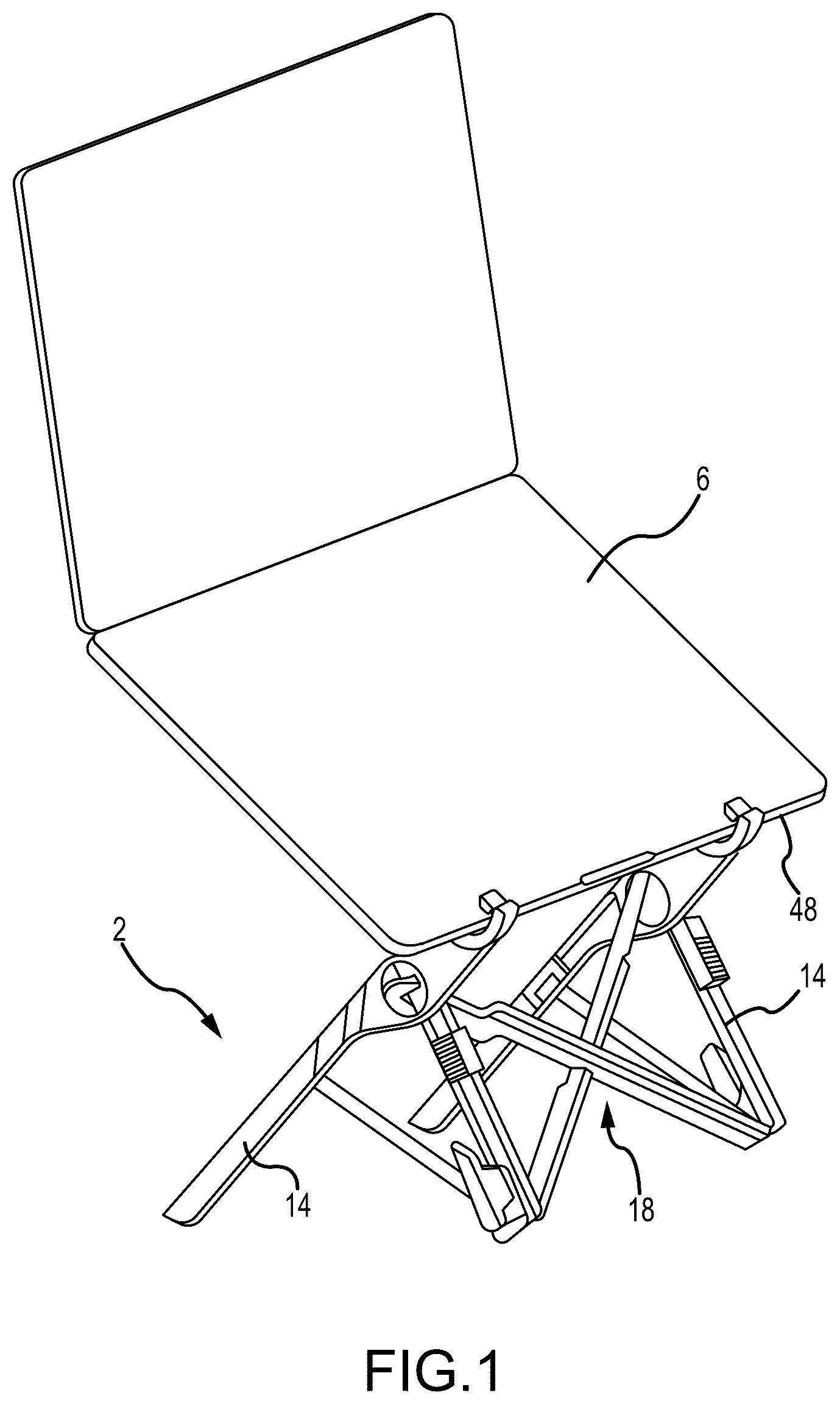 Patent US12551008 Figure 1 – Stand for supporting a computing device