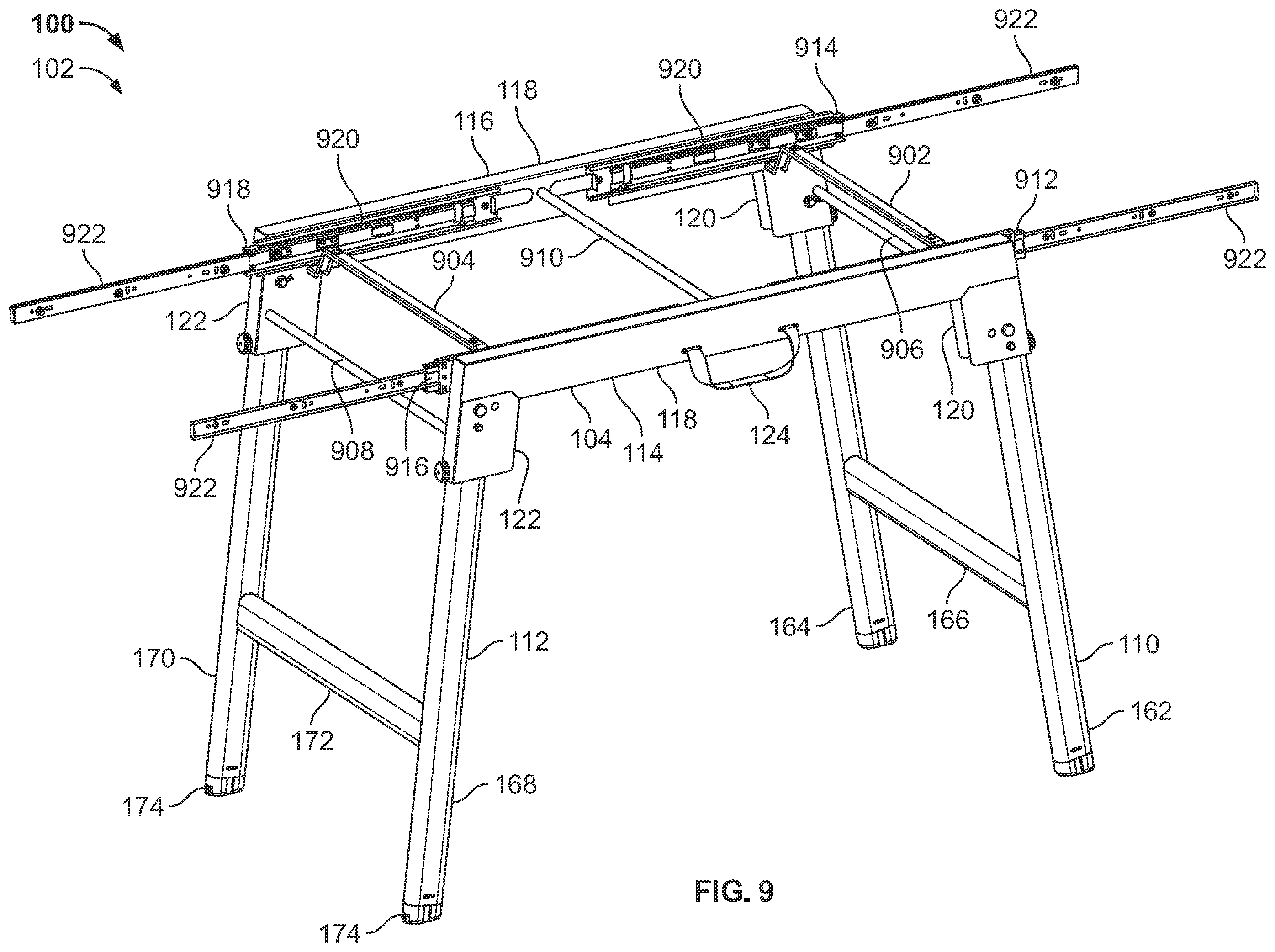 Patent US12551009 Figure 8 – Portable stands for portable grills