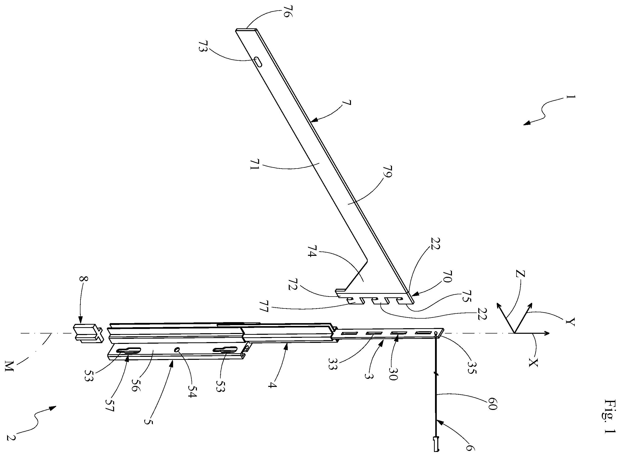 Patent US12551010 Figure 1 – Shelf support system