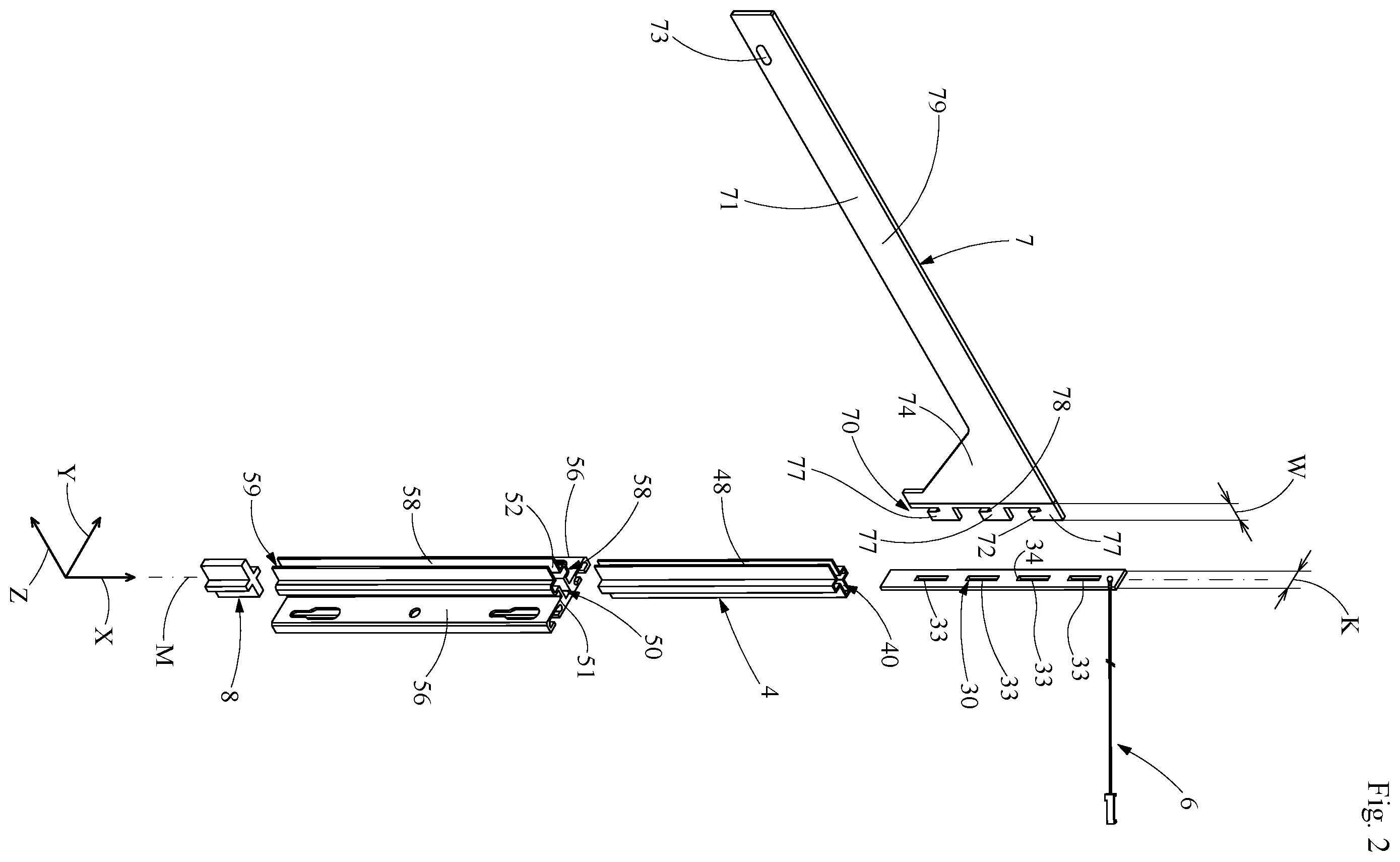Patent US12551010 Figure 2 – Shelf support system