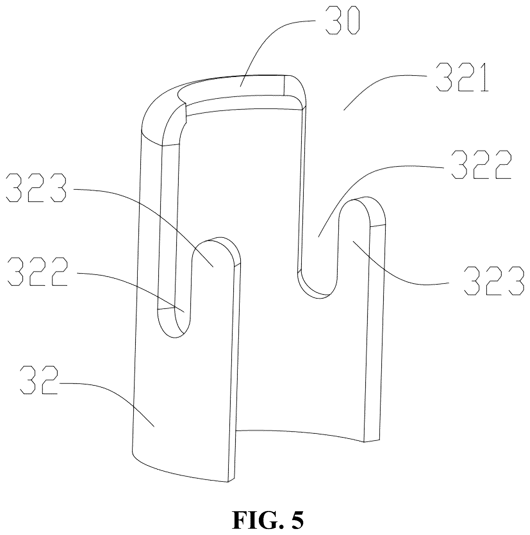 Patent US12551011 Figure 5 – Connecting structure of storage rack and storage rack
