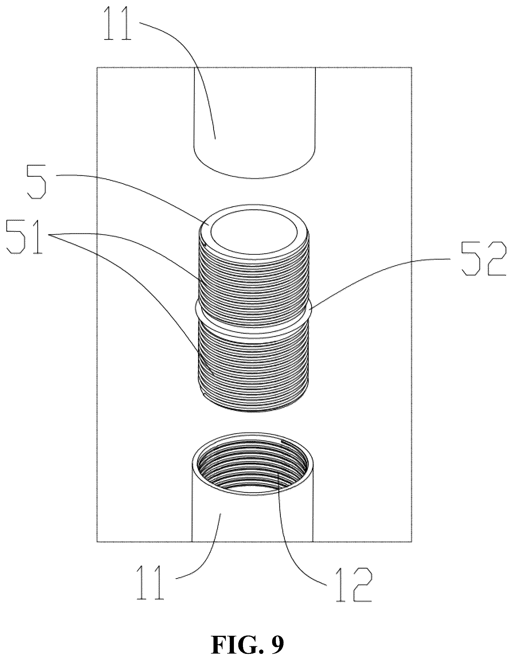 Patent US12551011 Figure 9 – Connecting structure of storage rack and storage rack