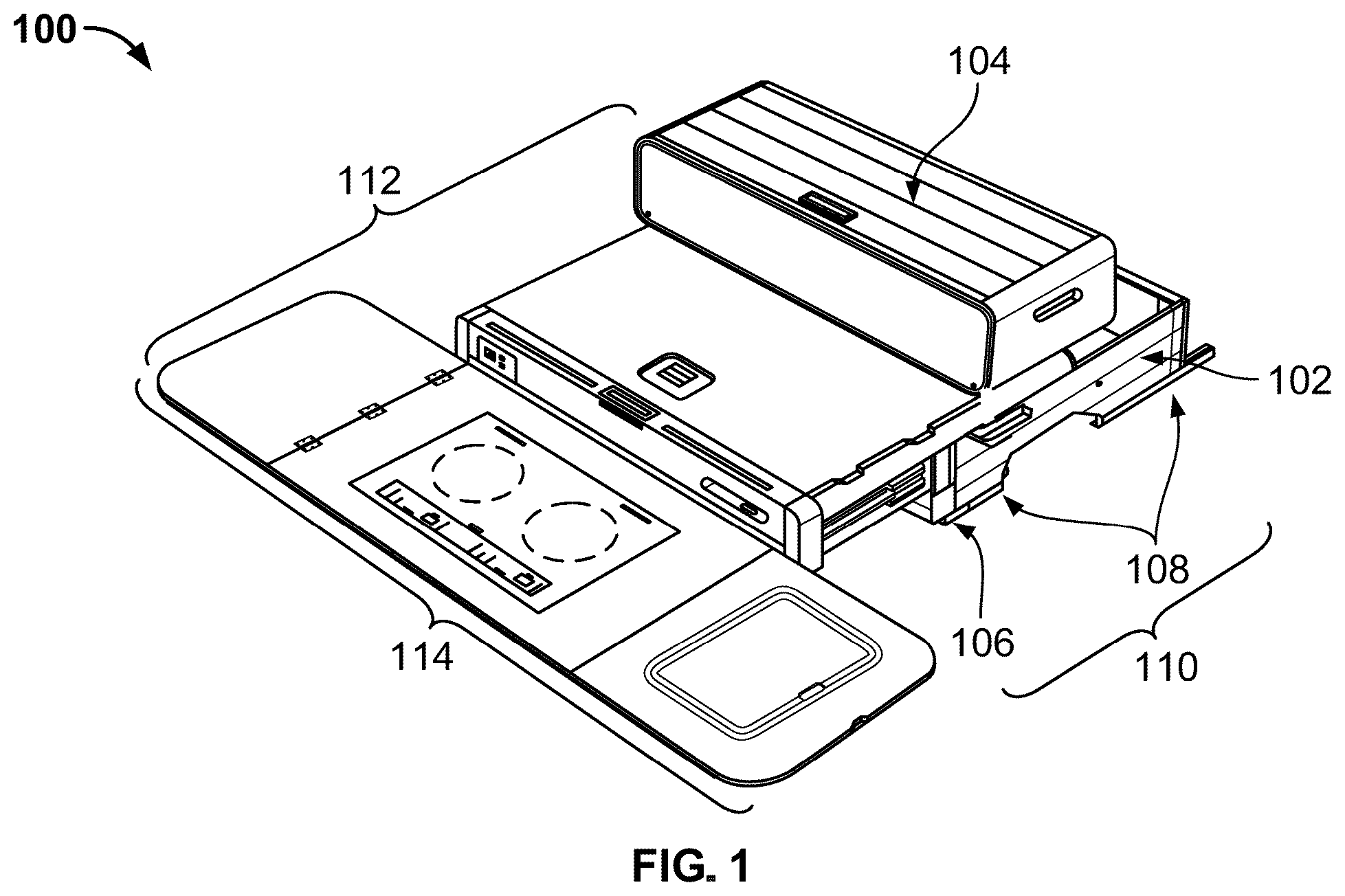 Patent US12551012 Figure 1 – Modular kitchen mounting apparatus