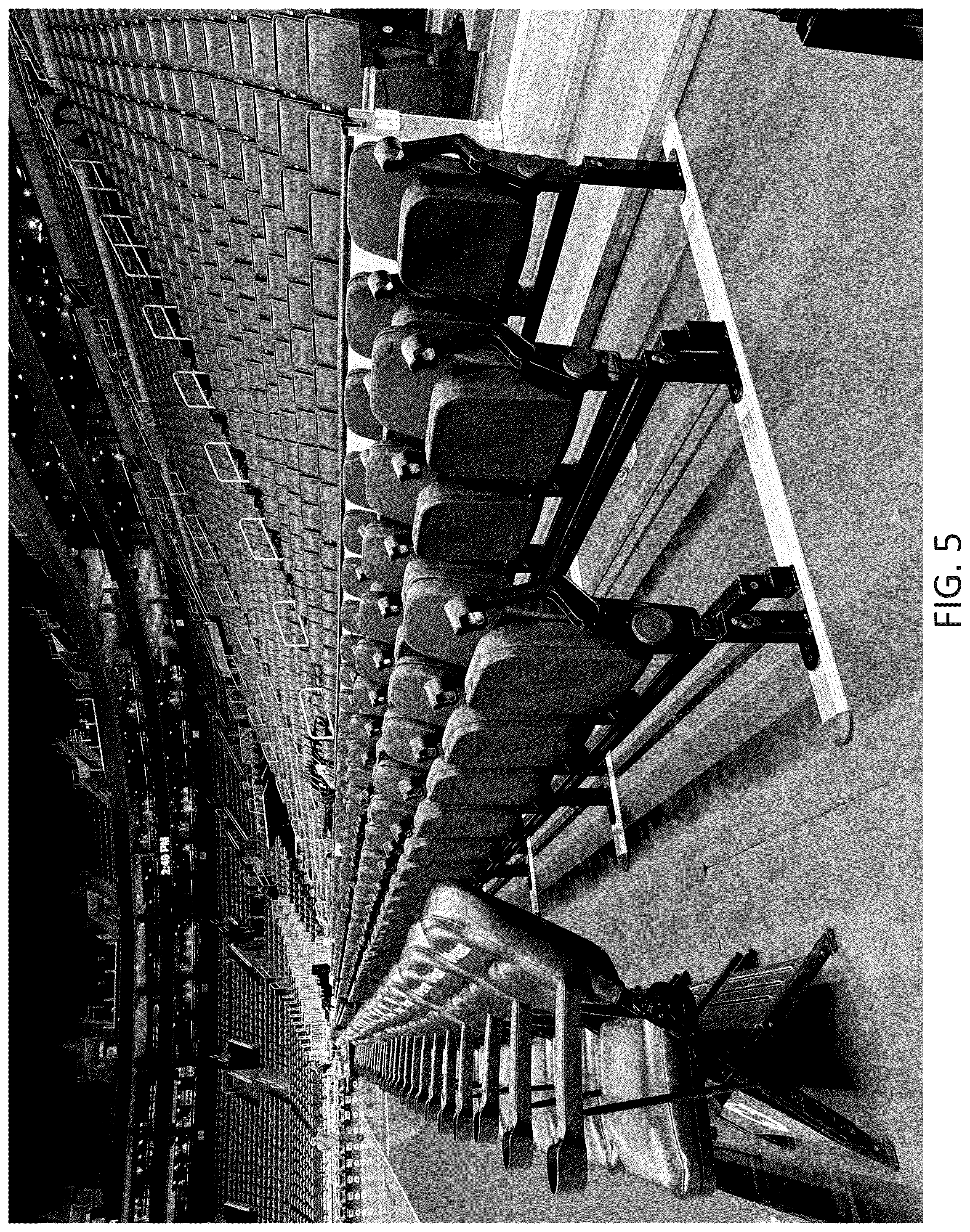 Patent US12551014 Figure 5 – Adjustable floor track and seating system for tiered seating