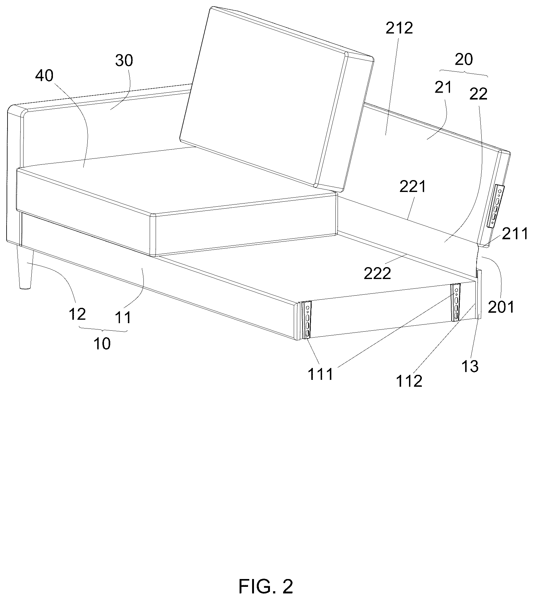 Patent US12551015 Figure 2 – Sofa