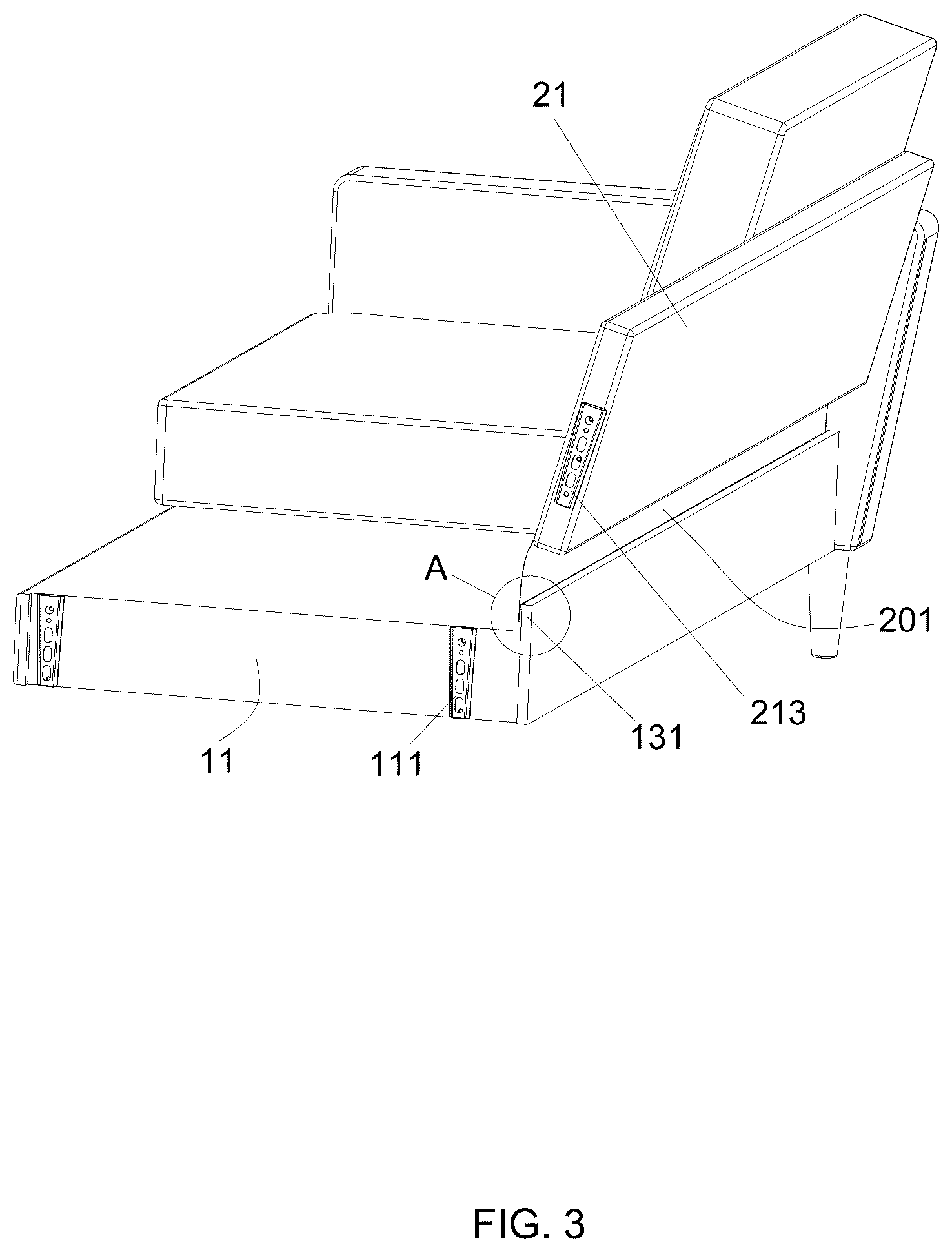 Patent US12551015 Figure 3 – Sofa