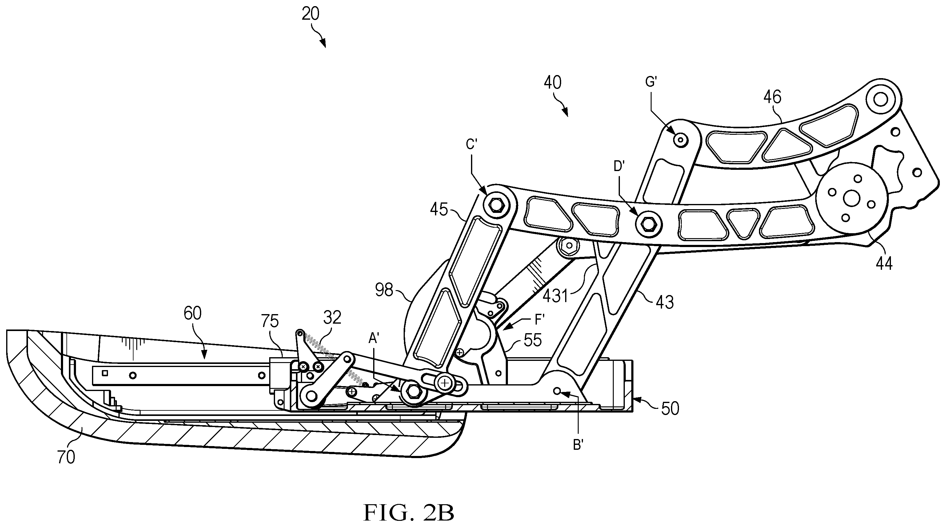 Patent US12551017 Figure 4 – Leg rest extension mechanism and method for operating the leg rest extension mechanism