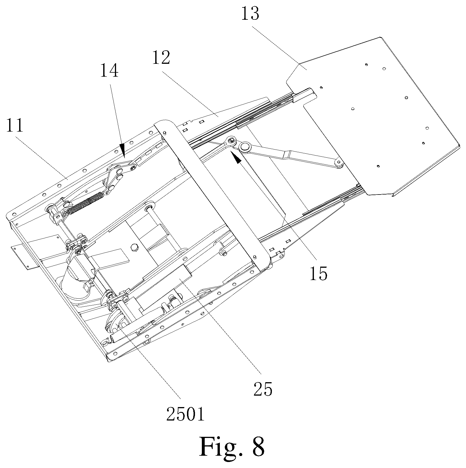 Patent US12551018 Figure 4 – Support structure and seat