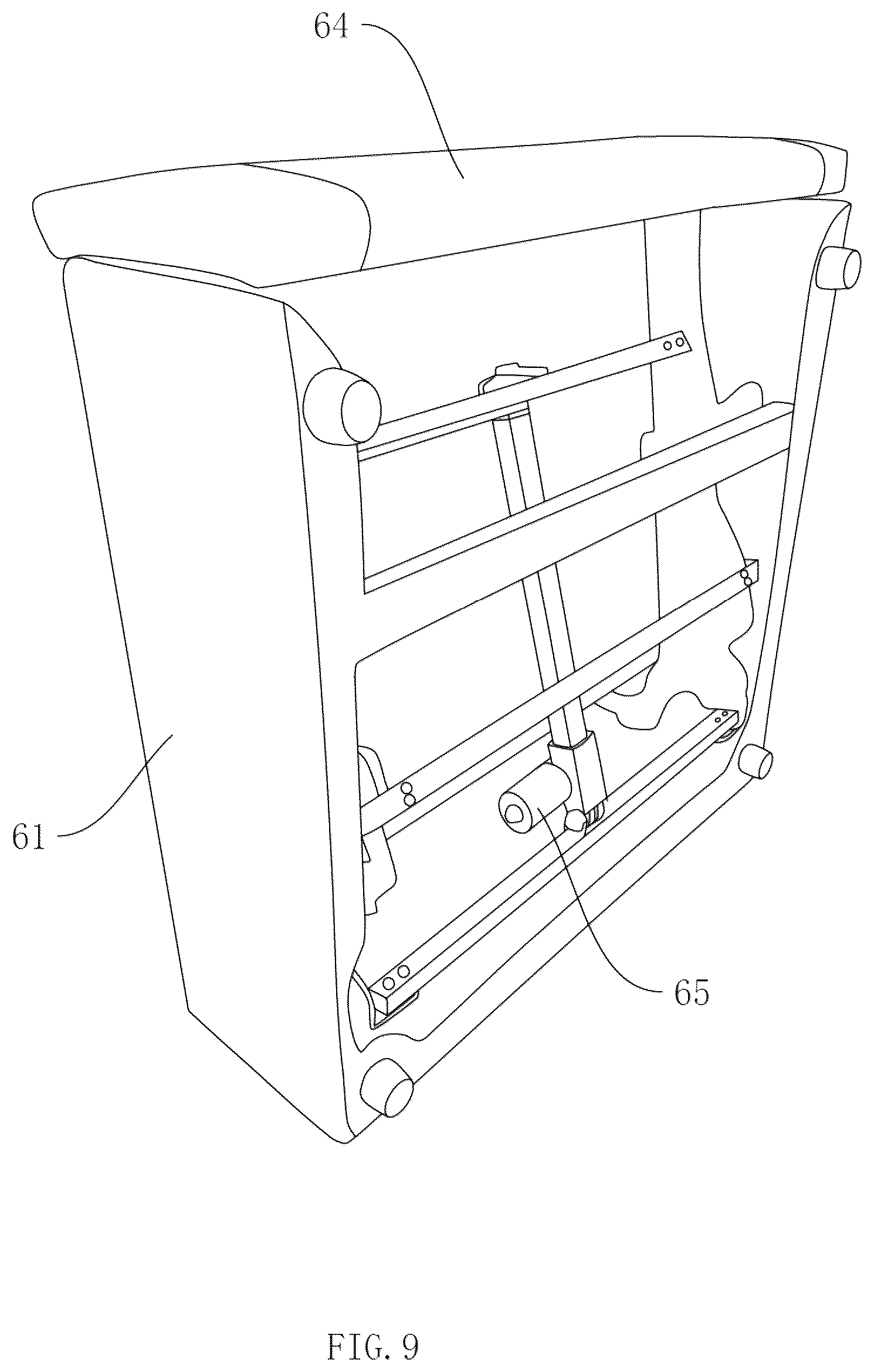 Patent US12551021 Figure 9 – Modular sofa assembly