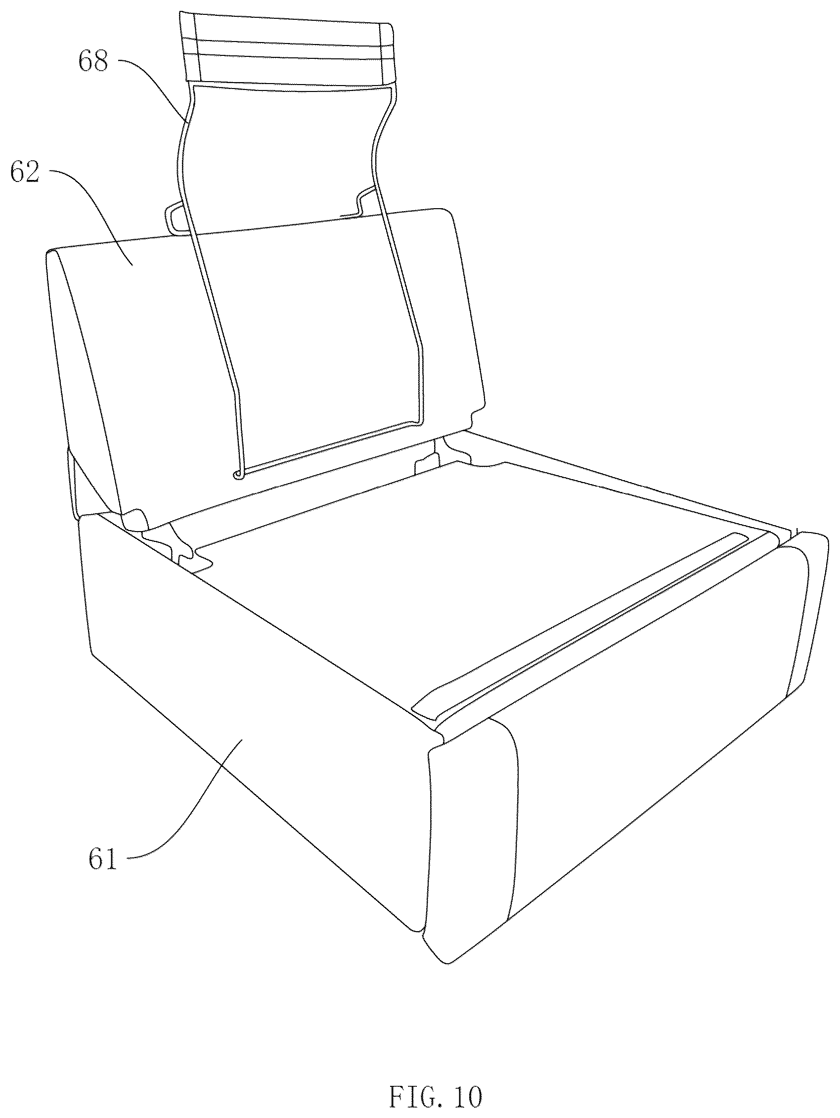 Patent US12551021 Figure 10 – Modular sofa assembly