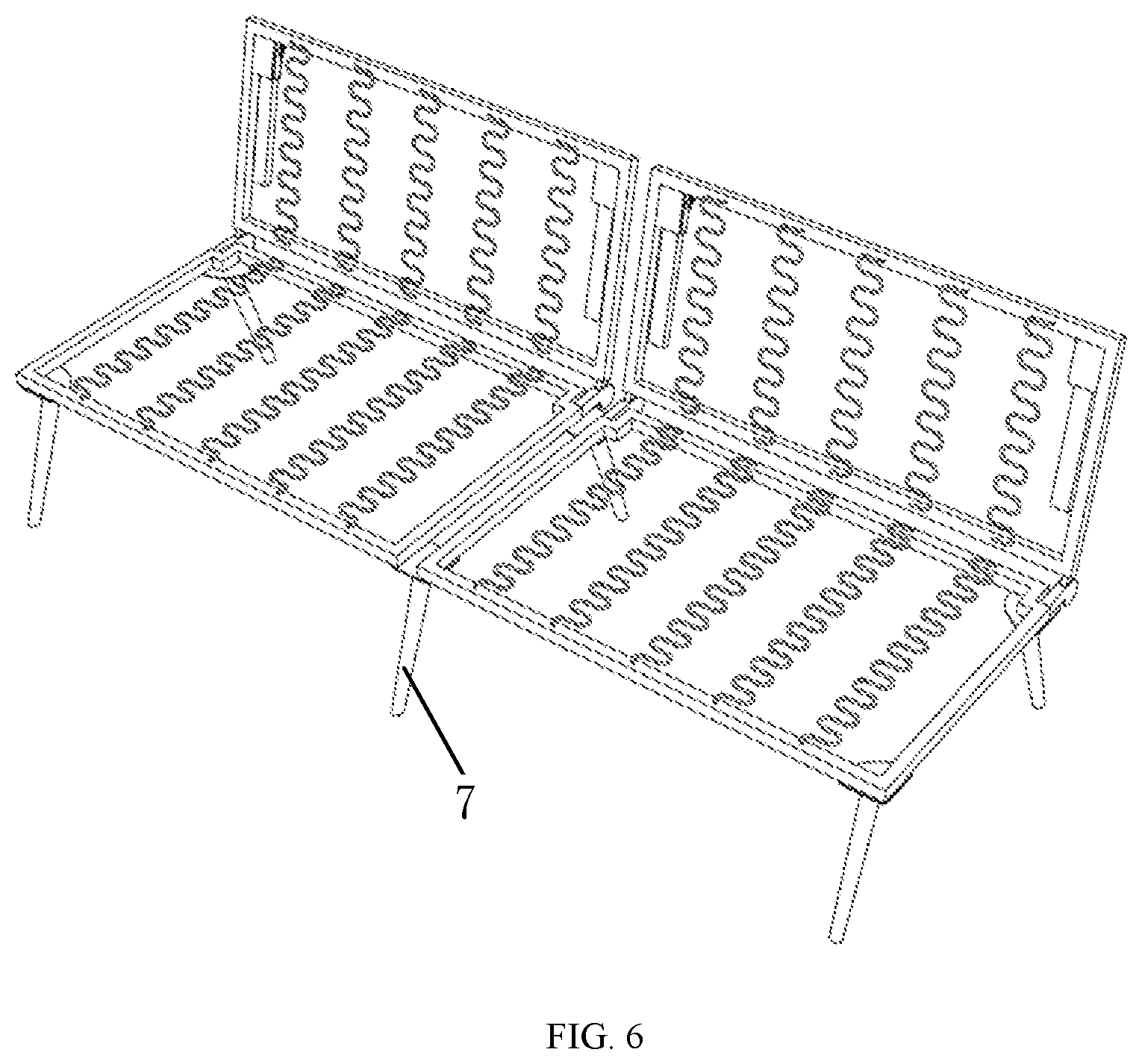 Patent US12551022 Figure 6 – Folding sofa