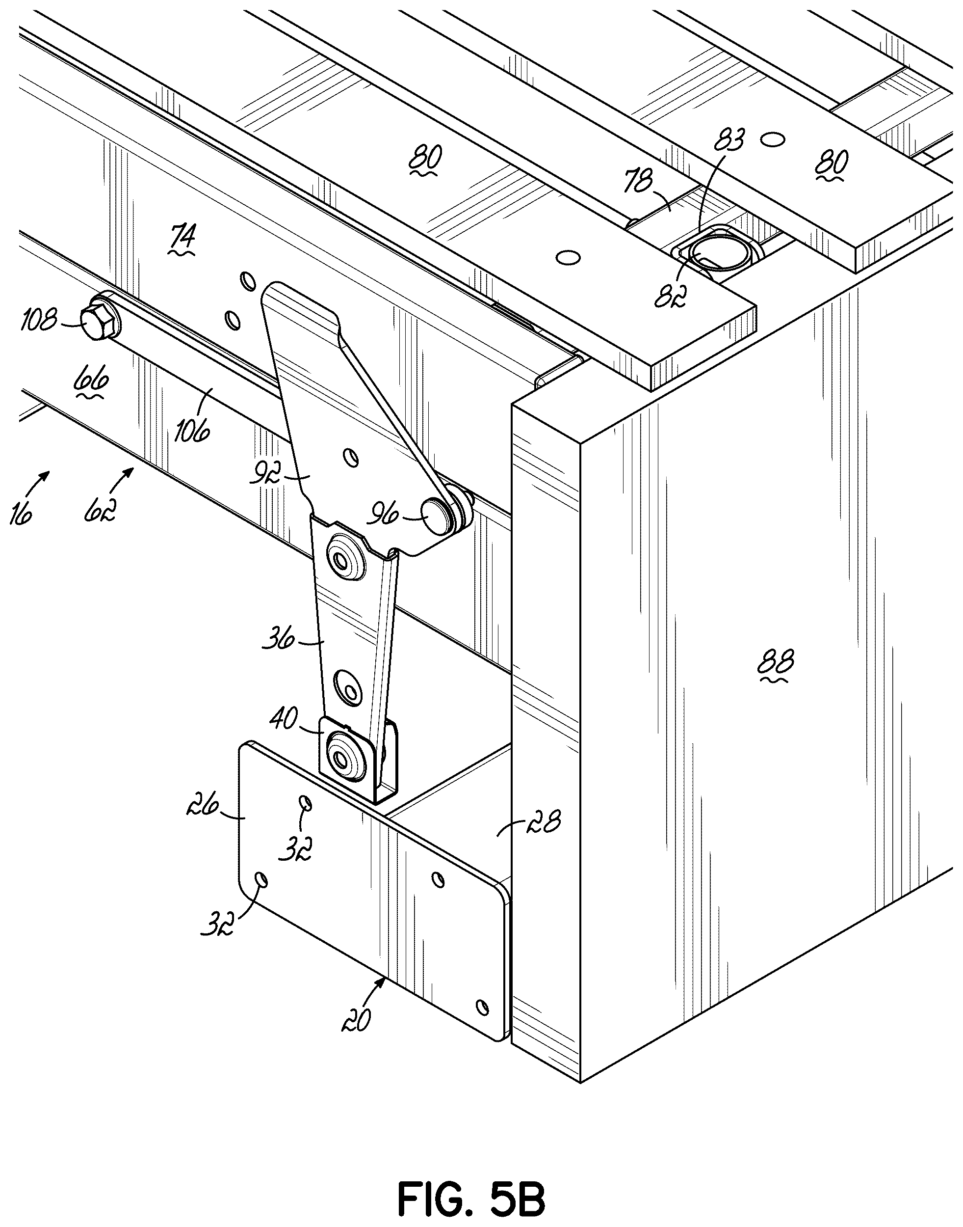 Patent US12551023 Figure 6 – Modular sofa sleeper having pivotal backrest assembly