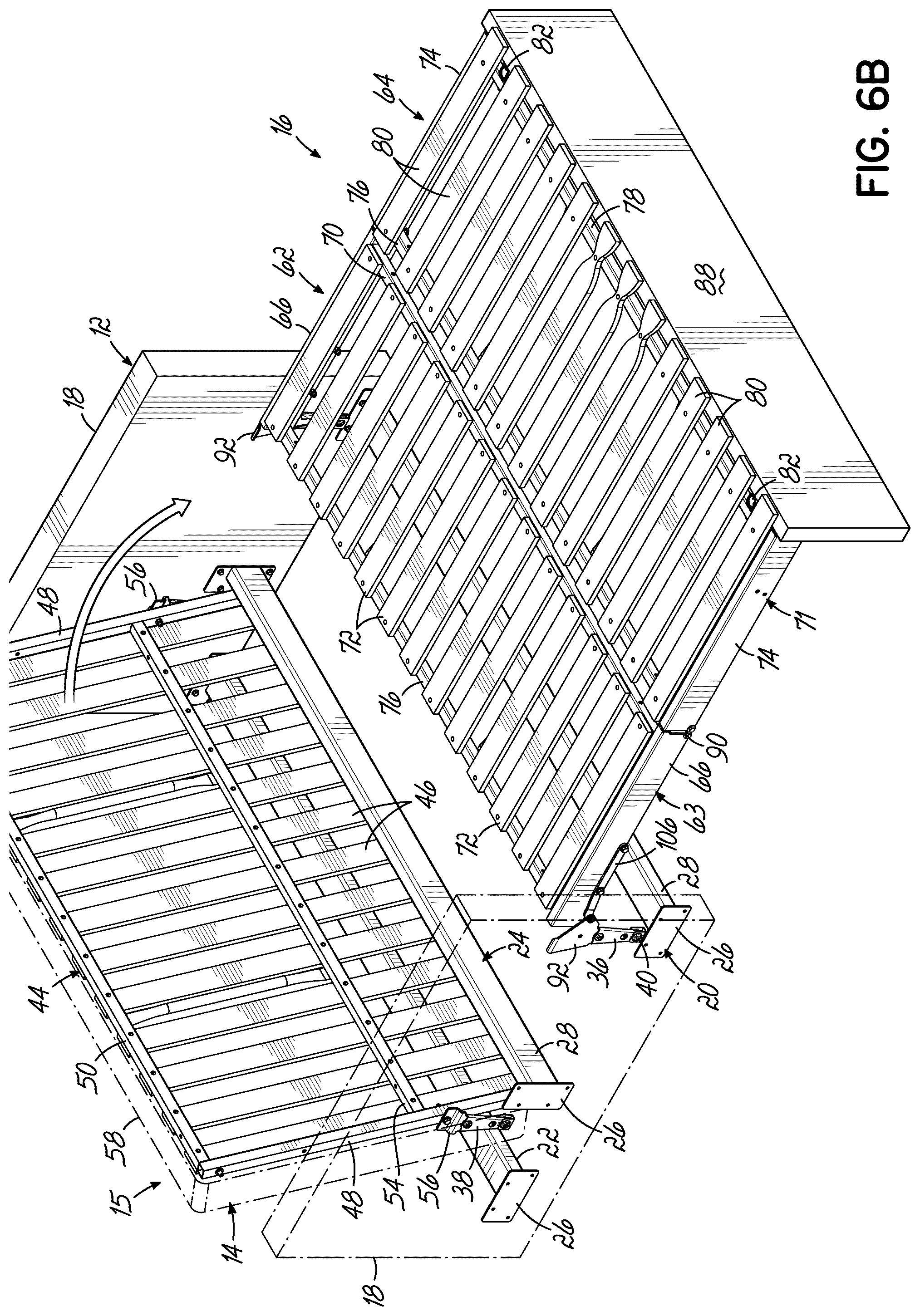 Patent US12551023 Figure 8 – Modular sofa sleeper having pivotal backrest assembly