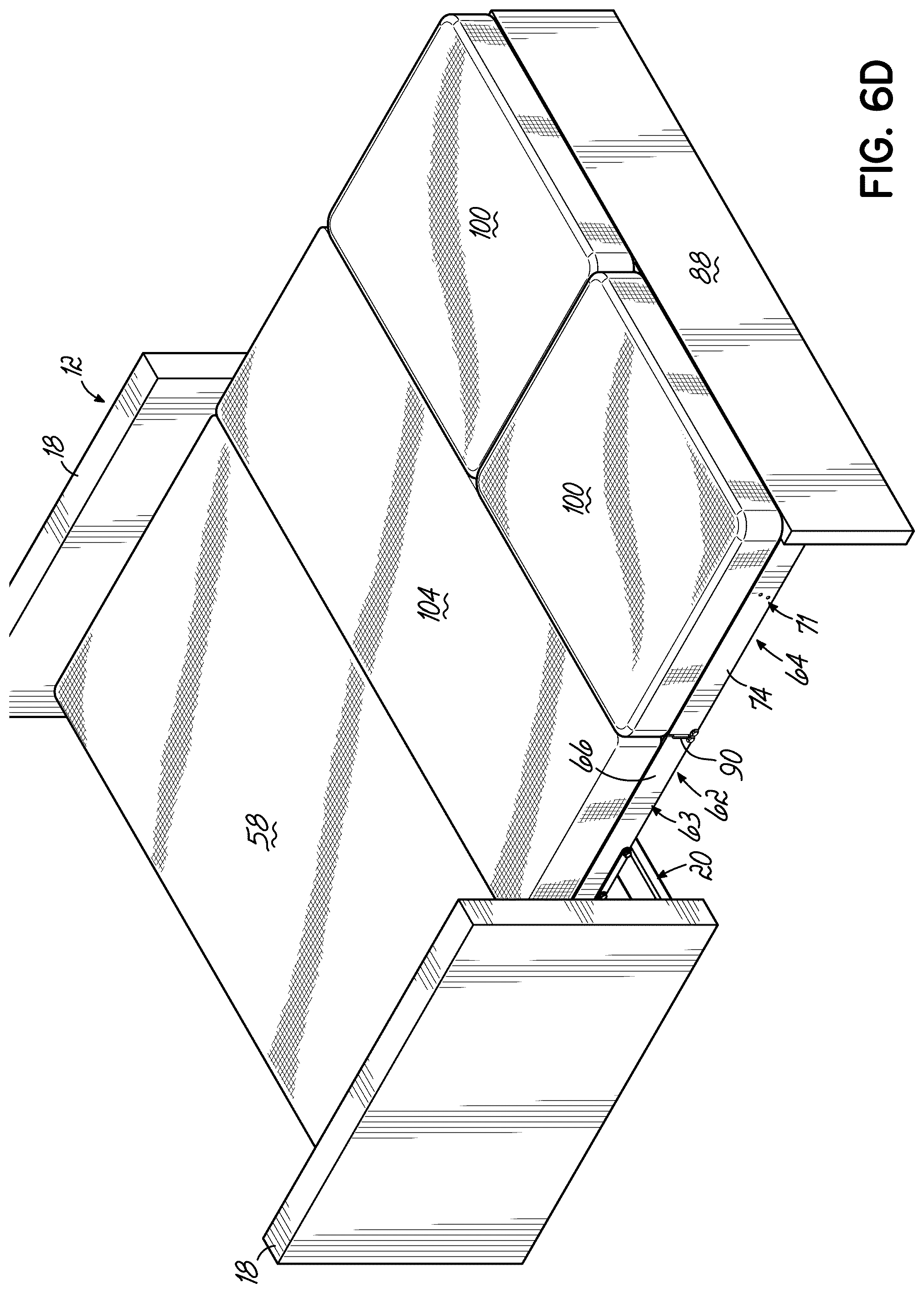 Patent US12551023 Figure 10 – Modular sofa sleeper having pivotal backrest assembly