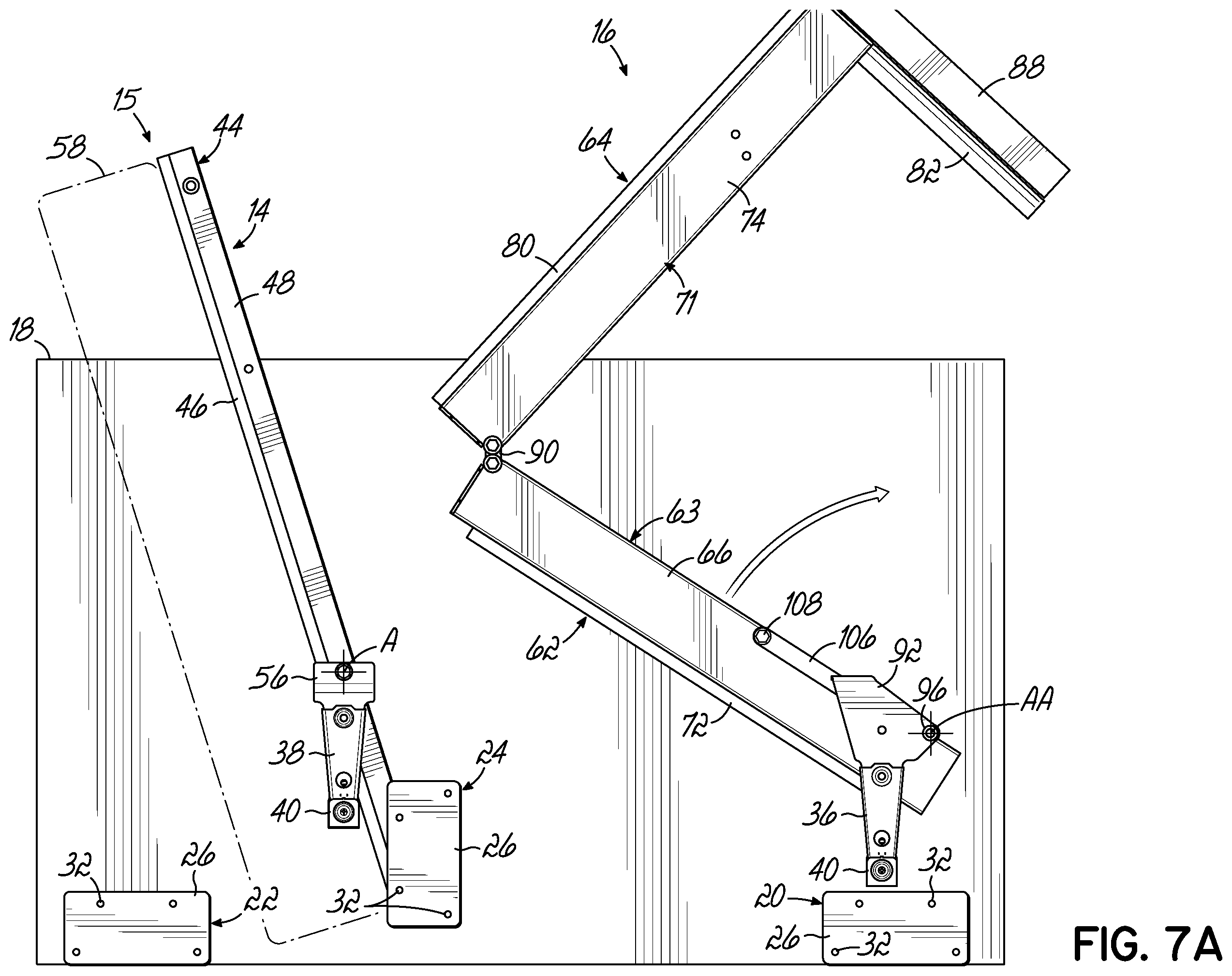 Patent US12551023 Figure 11 – Modular sofa sleeper having pivotal backrest assembly