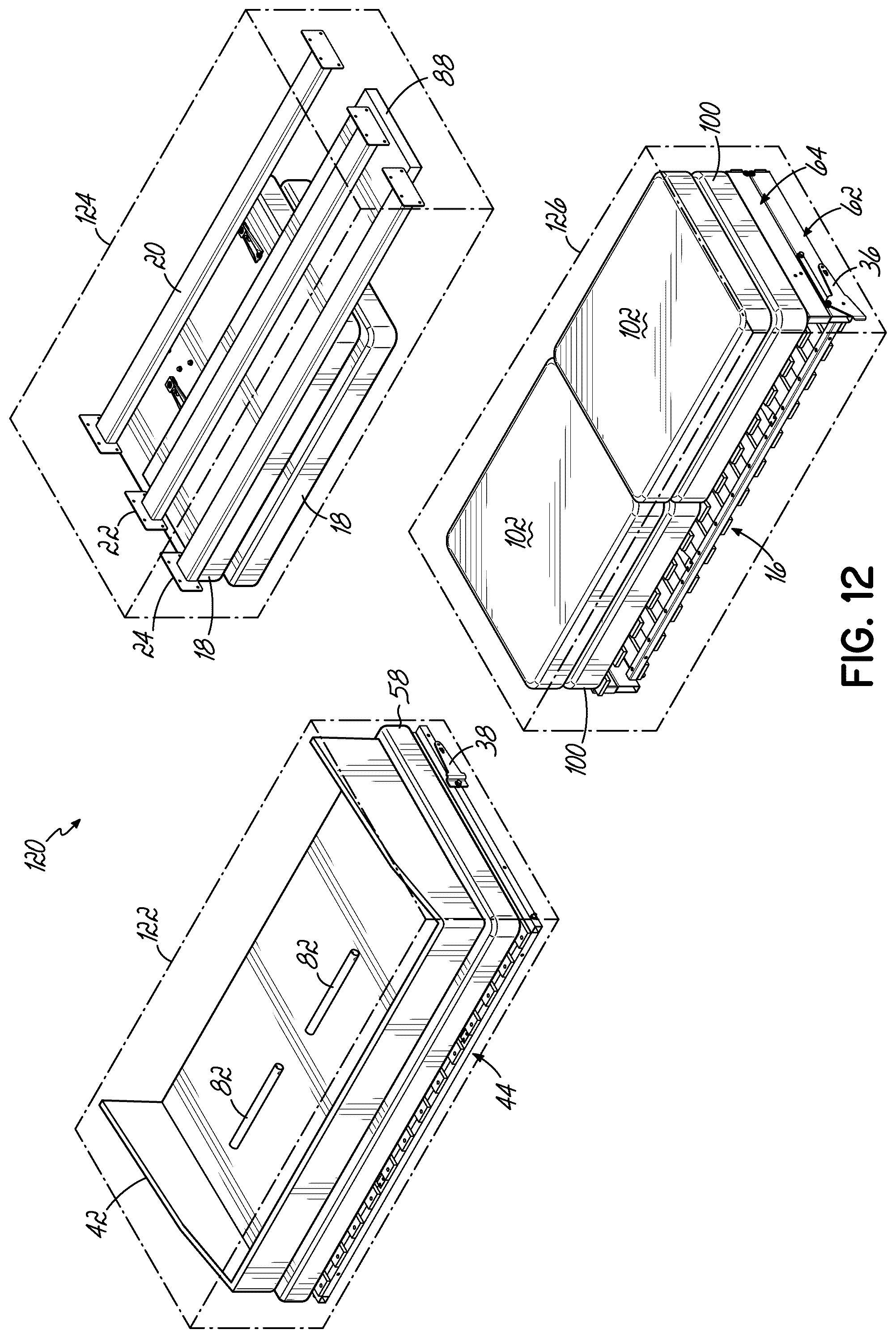 Patent US12551023 Figure 20 – Modular sofa sleeper having pivotal backrest assembly