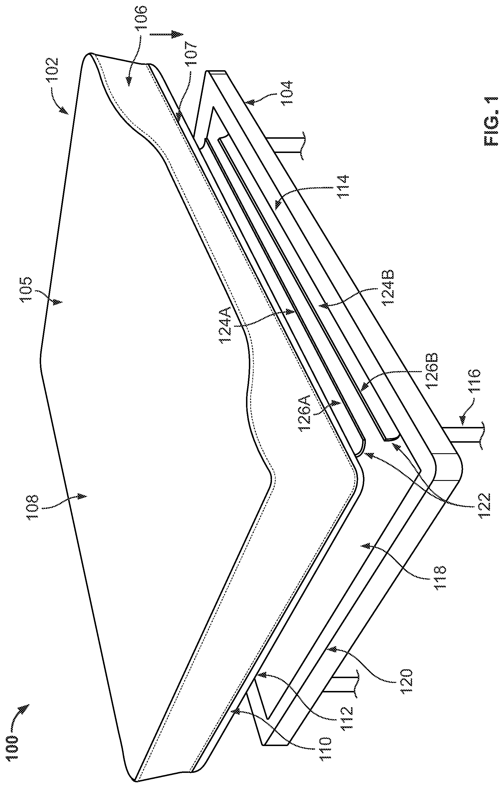 Patent US12551024 Figure 1 – Zipper mattress attachment