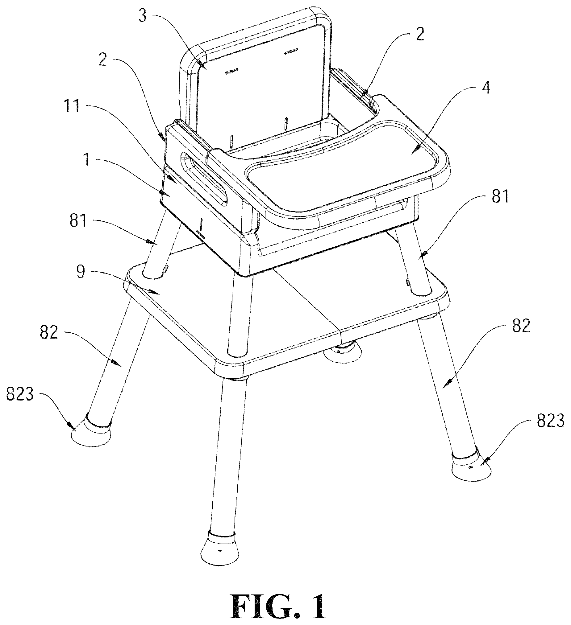 Patent US12551028 Figure 1 – Children's dining chair