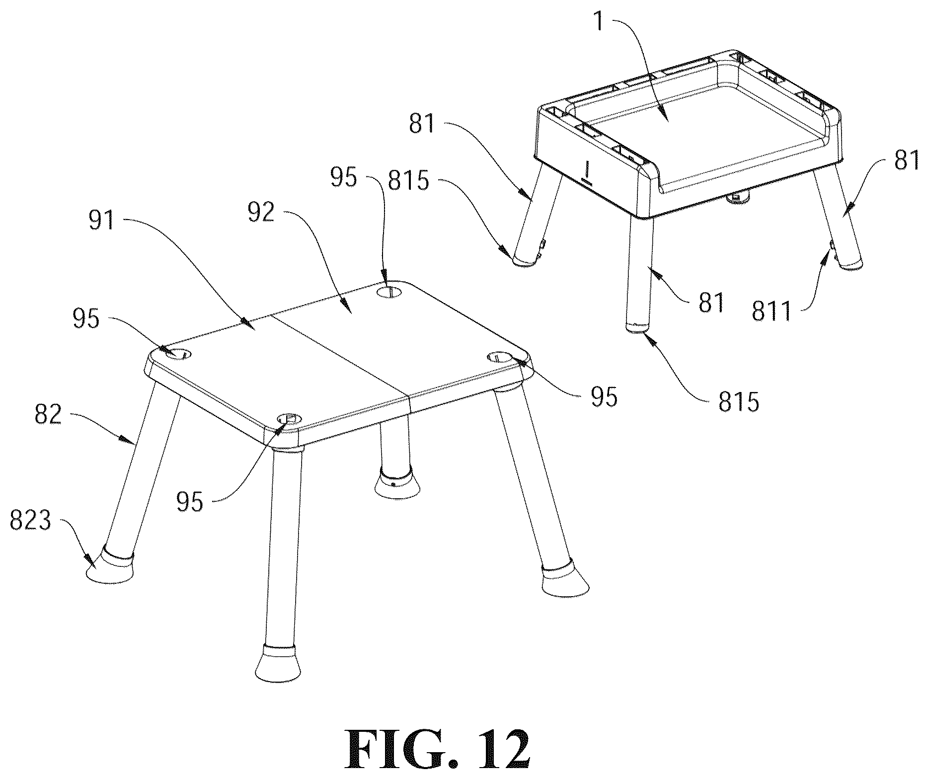 Patent US12551028 Figure 10 – Children's dining chair