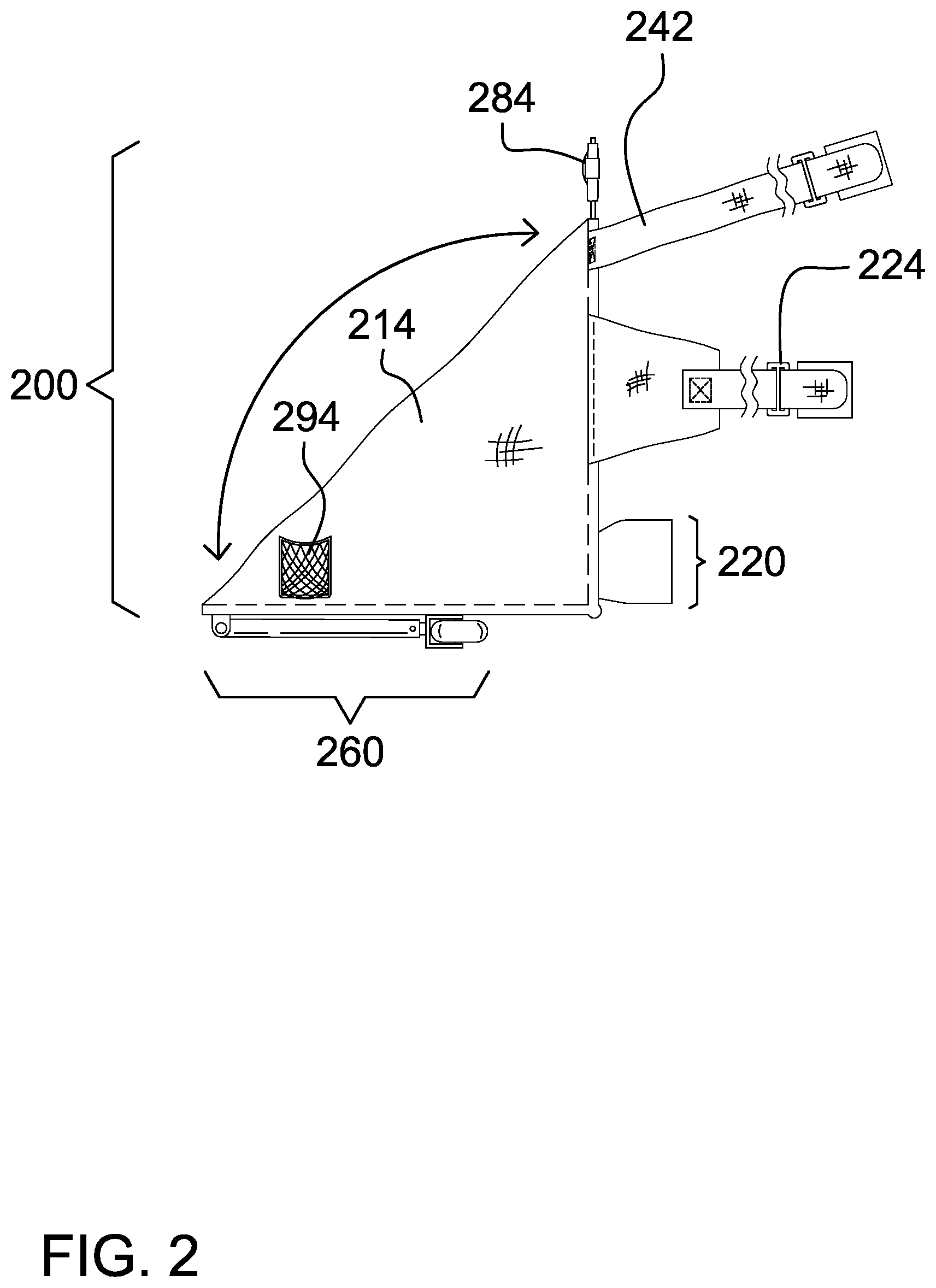 Patent US12551029 Figure 2 – Child seat attachment for luggage