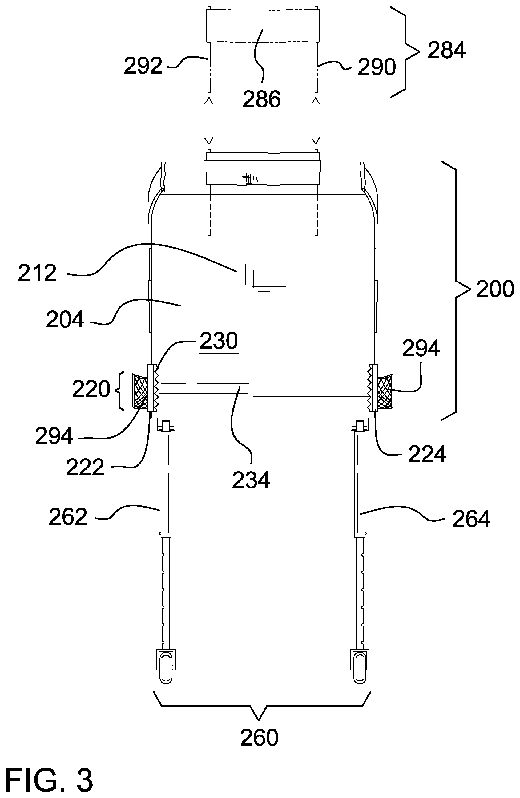 Patent US12551029 Figure 3 – Child seat attachment for luggage