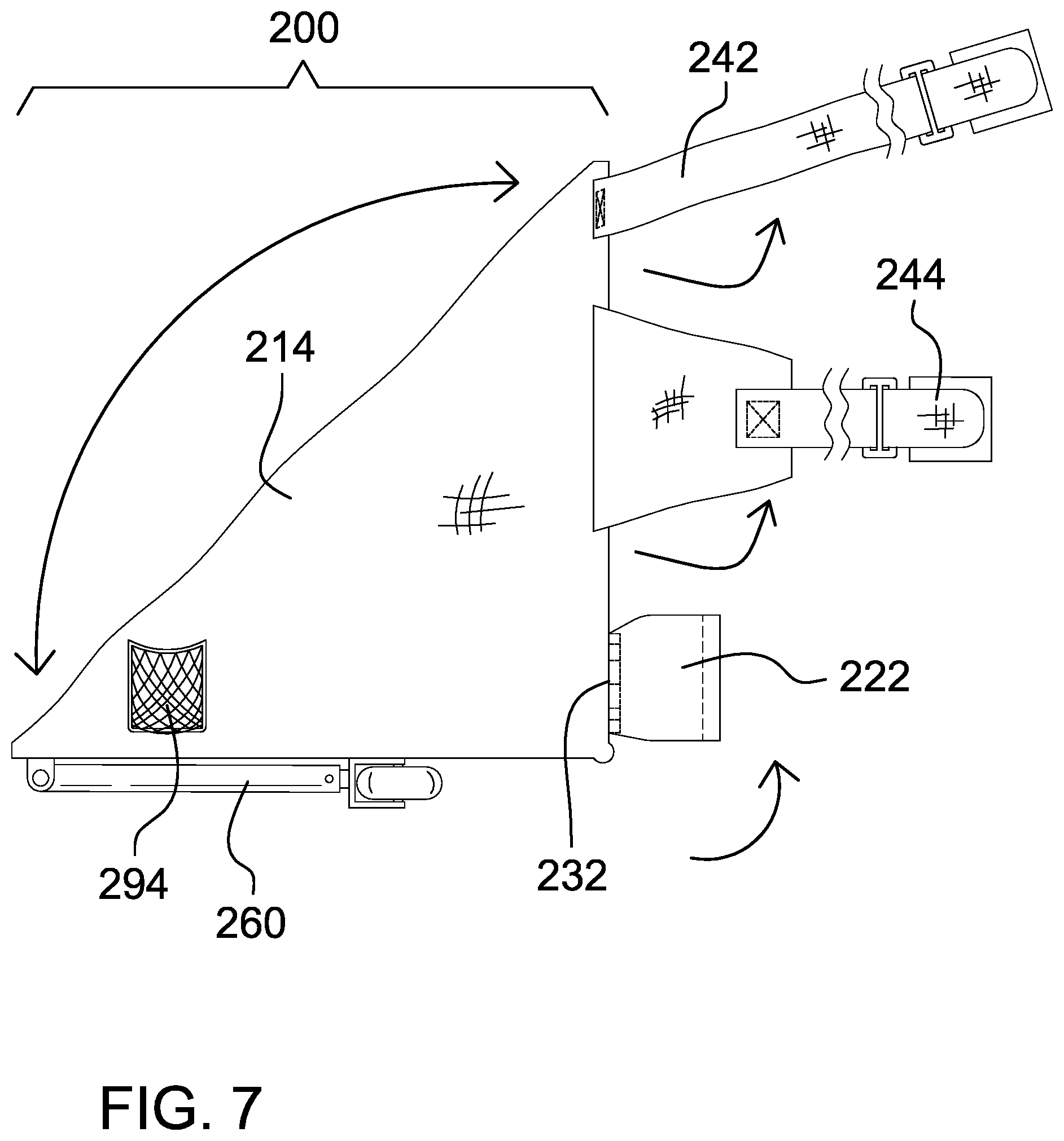 Patent US12551029 Figure 6 – Child seat attachment for luggage