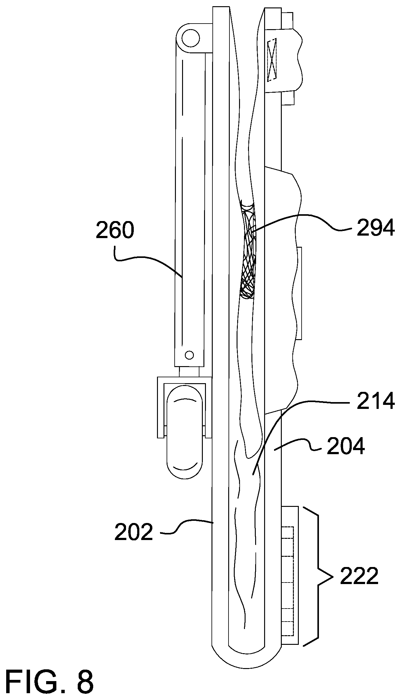 Patent US12551029 Figure 7 – Child seat attachment for luggage