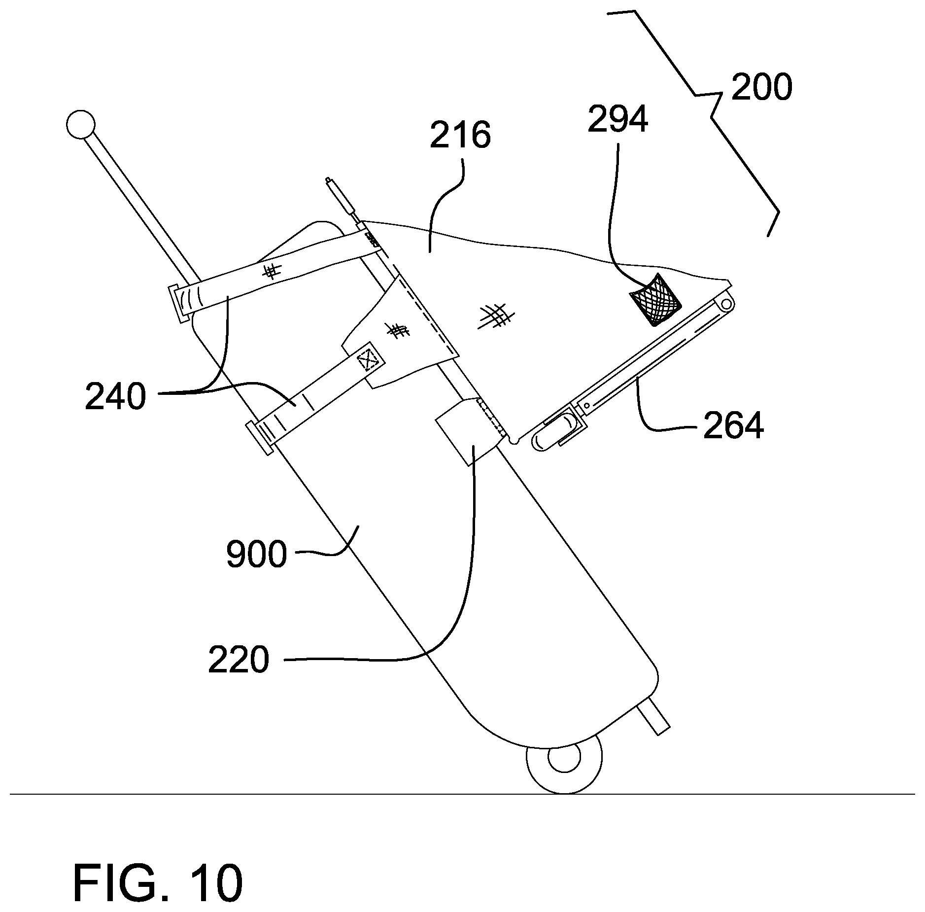 Patent US12551029 Figure 9 – Child seat attachment for luggage