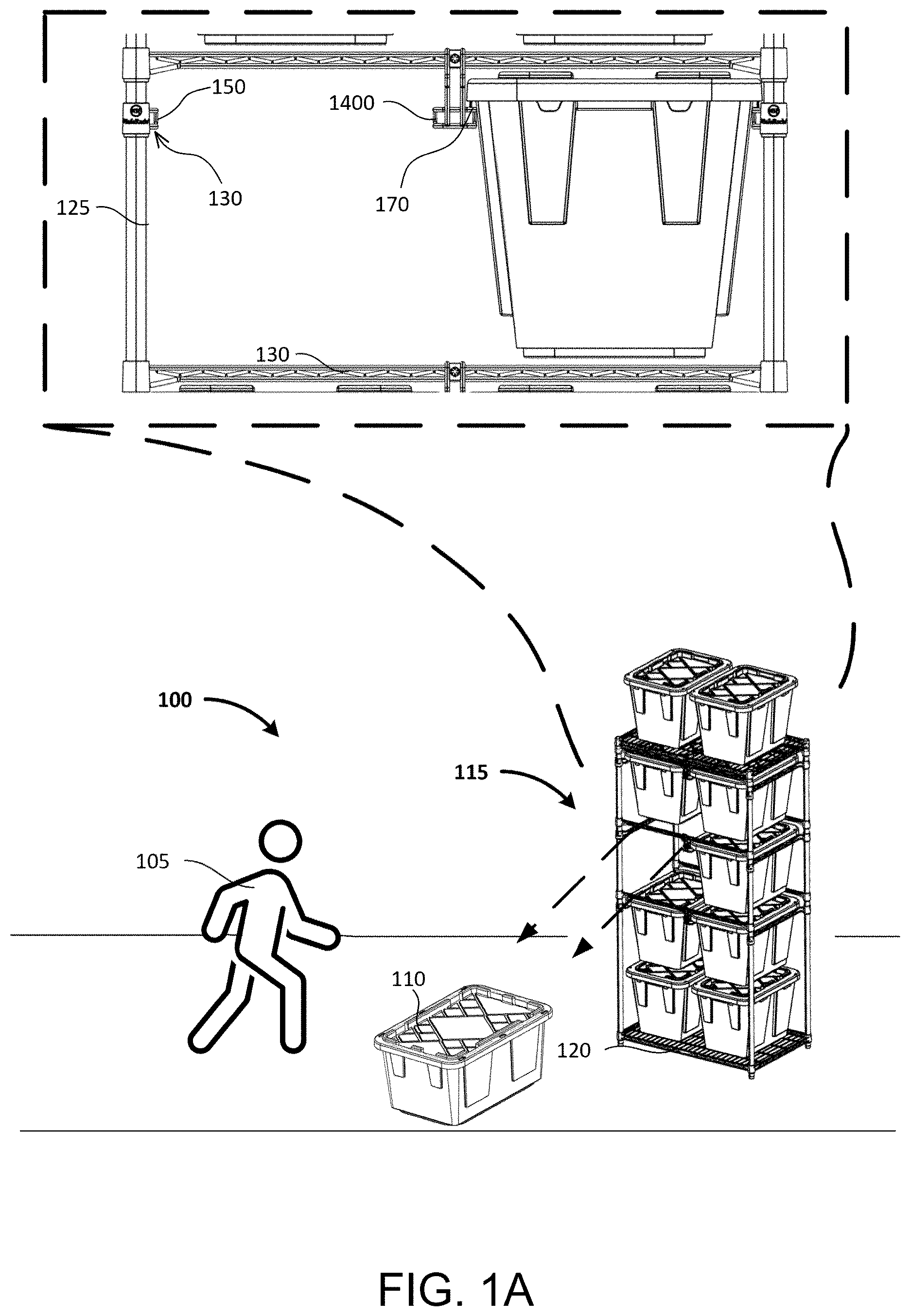 Patent US12551032 Figure 1 – Shelving unit
