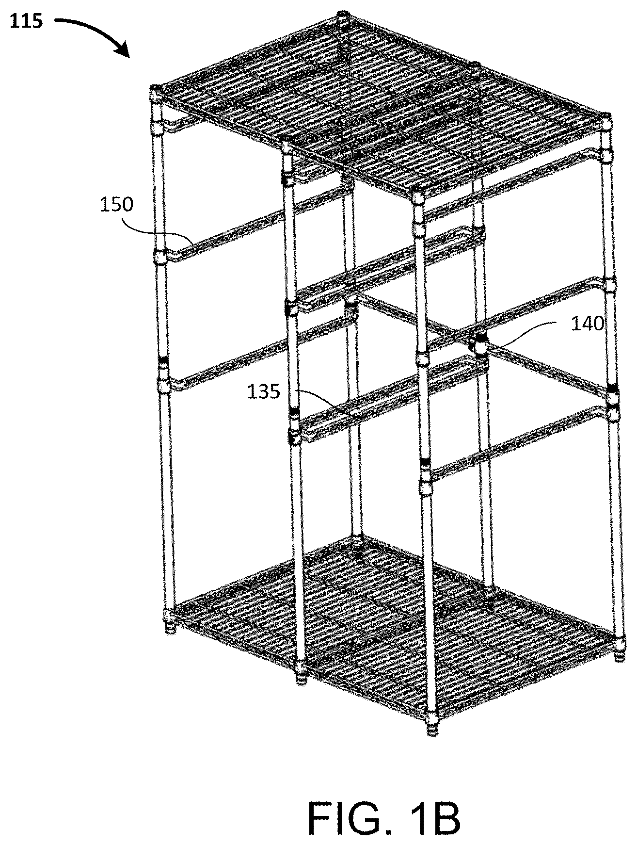 Patent US12551032 Figure 2 – Shelving unit