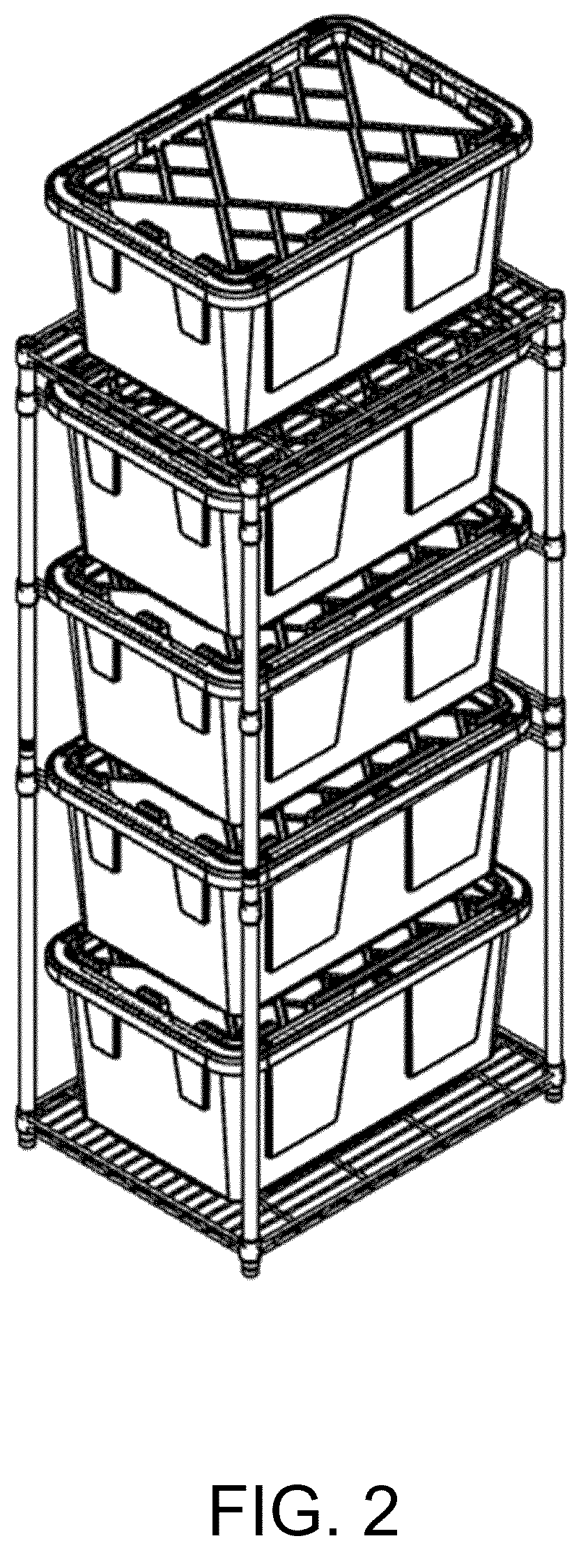 Patent US12551032 Figure 9 – Shelving unit