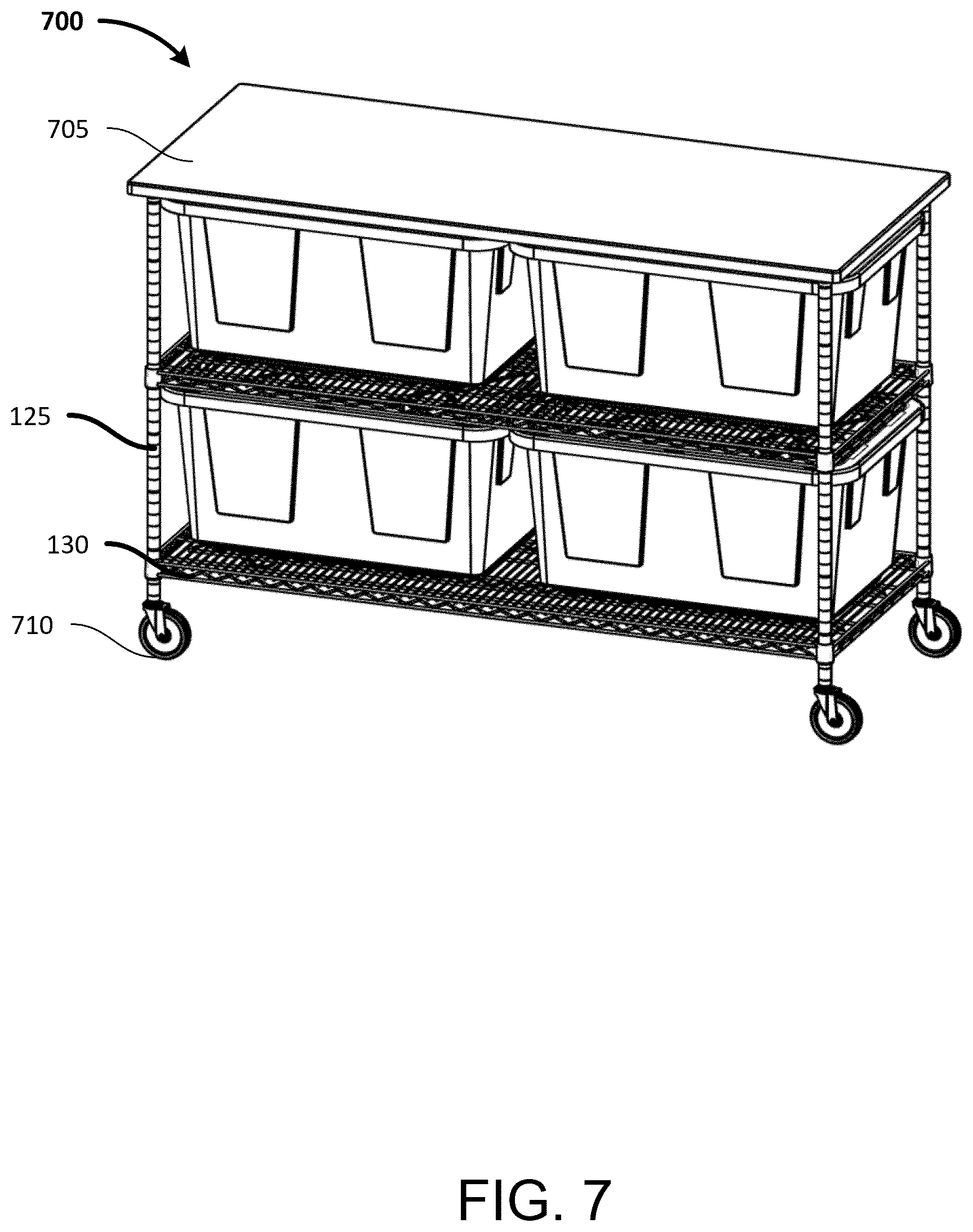 Patent US12551032 Figure 14 – Shelving unit