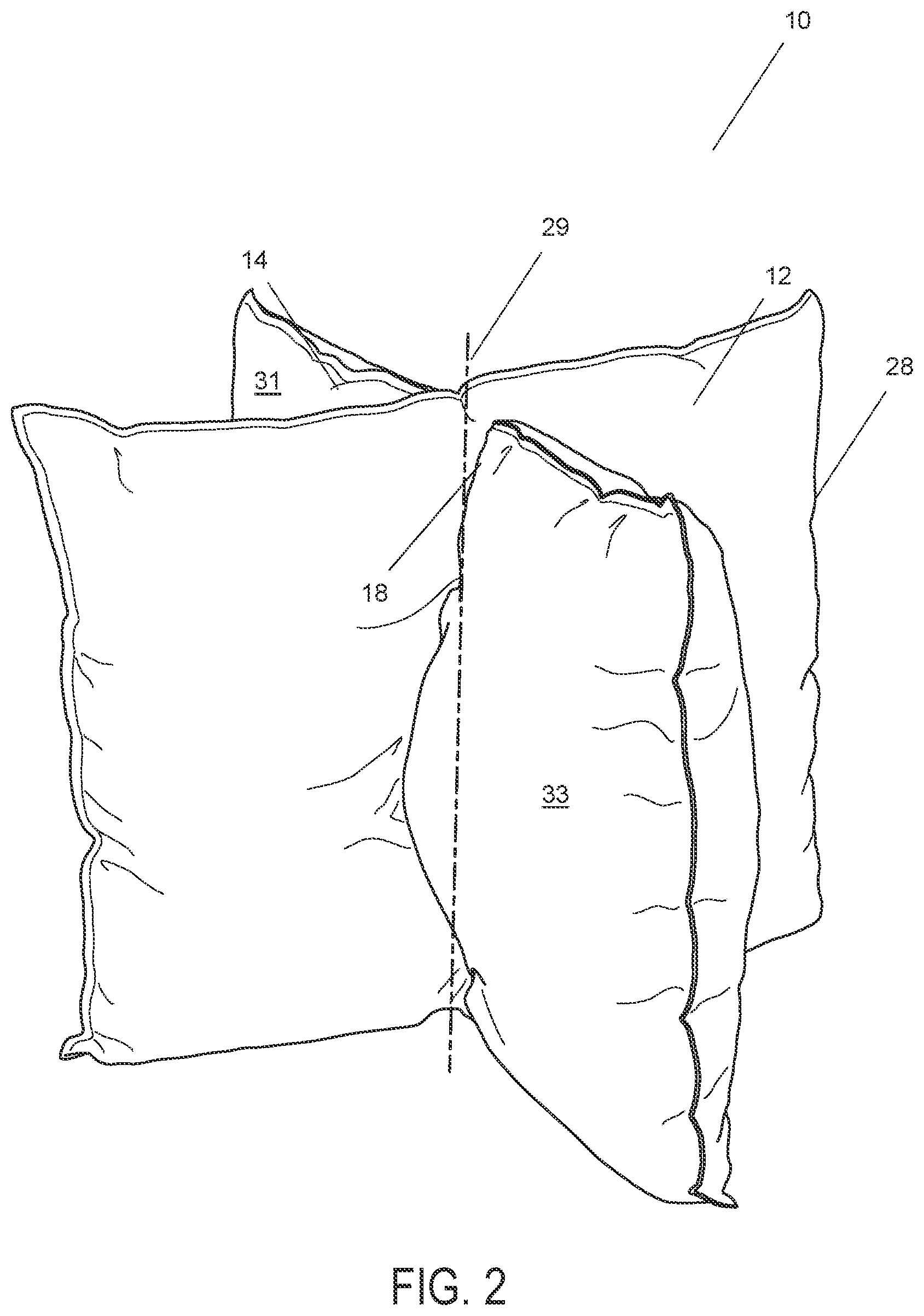 Patent US12551037 Figure 2 – Pillow system