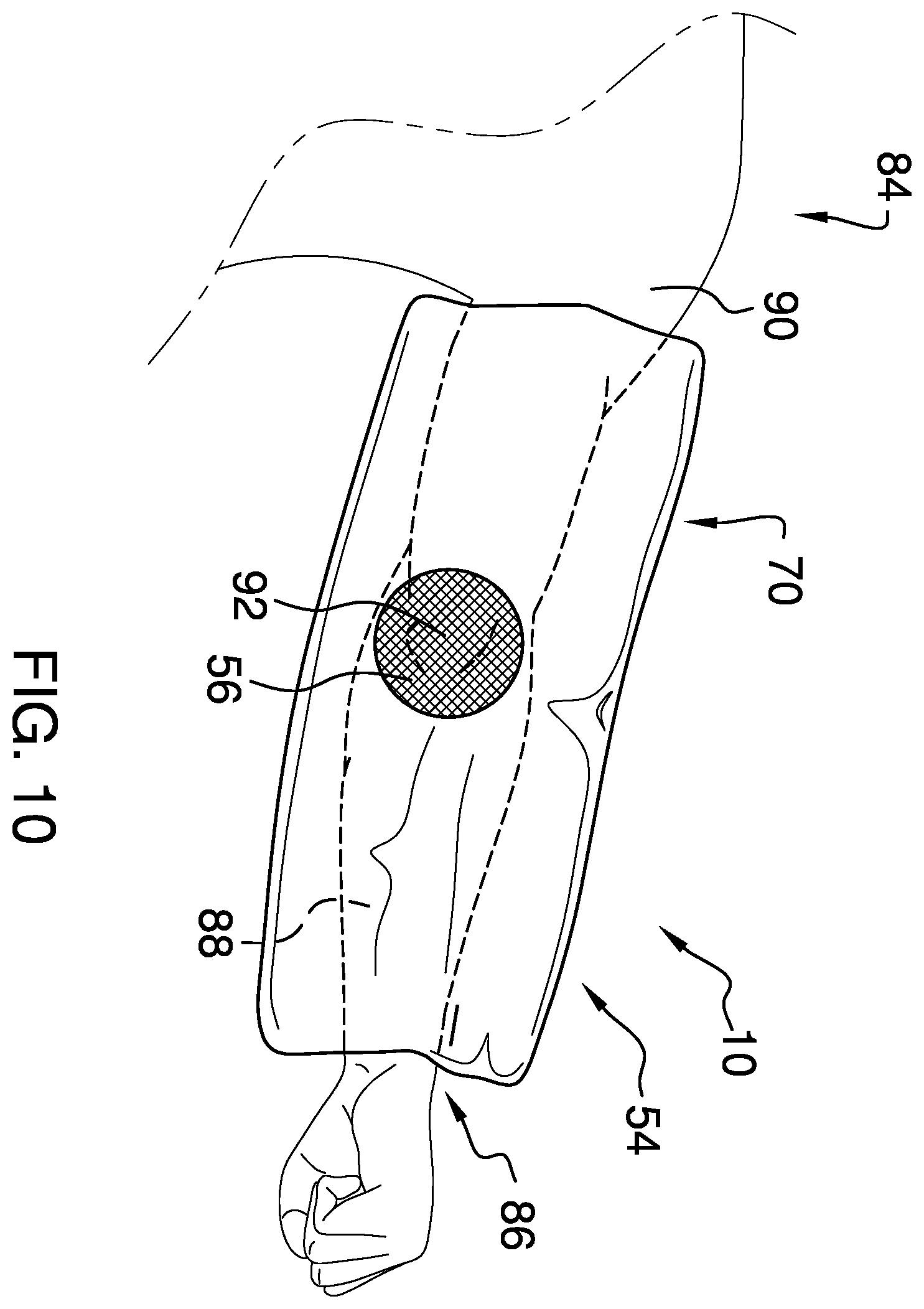 Patent US12551038 Figure 9 – Arm pillow