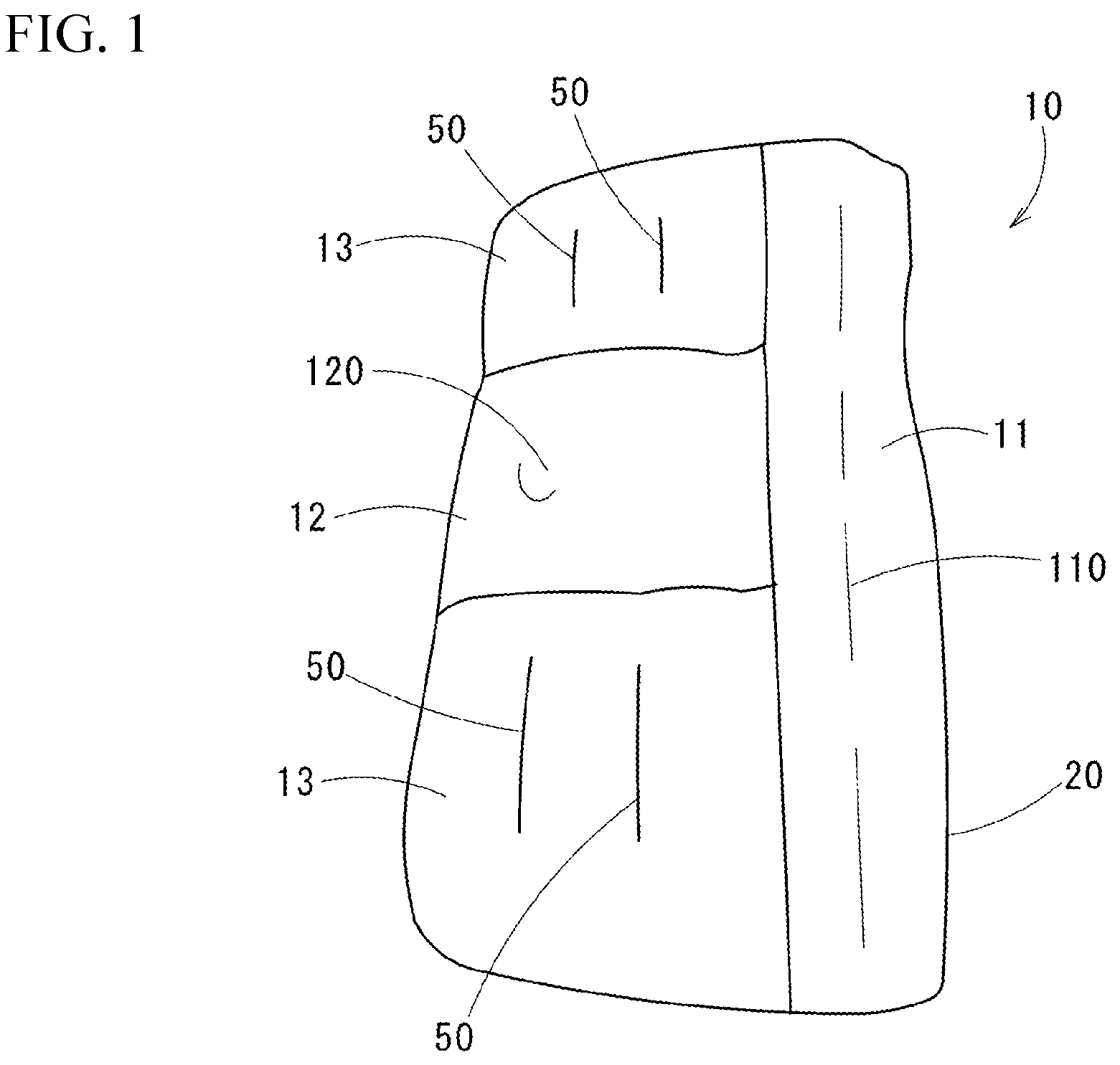 Patent US12551040 Figure 1 – Pillow