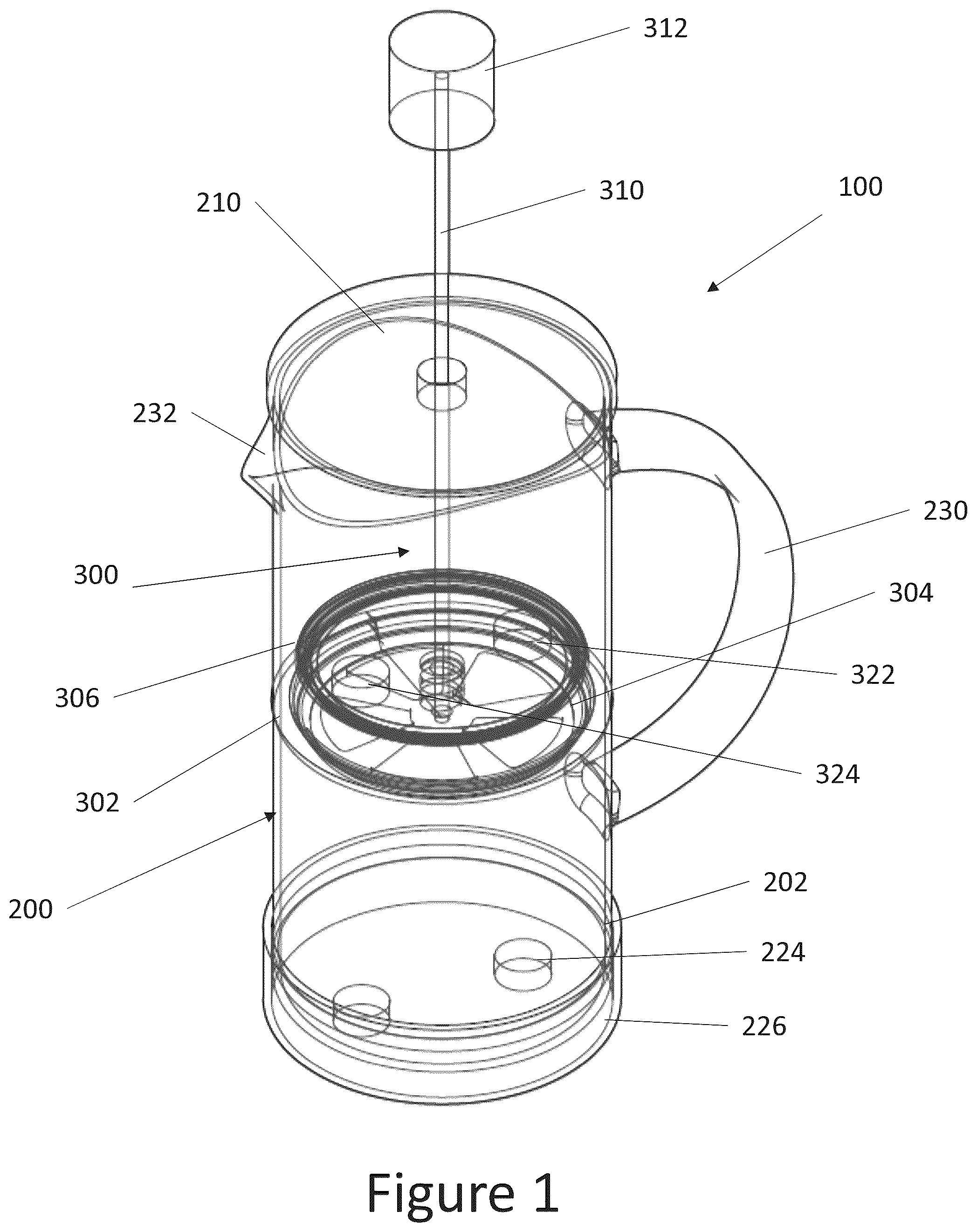 Patent US12551044 — Beverage making device and a system for making a beverage — Figure 1