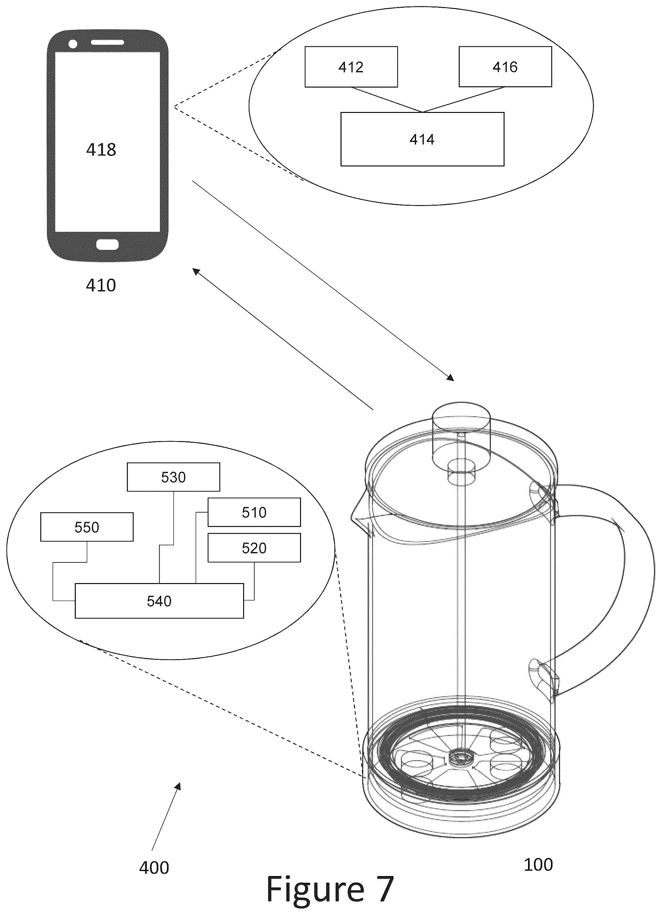 Patent US12551044 Figure 7 – Beverage making device and a system for making a beverage