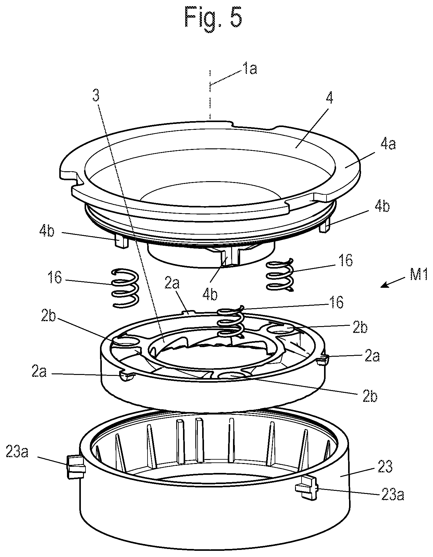 Patent US12551045 Figure 5 – Grinder and coffee machine having such a grinder