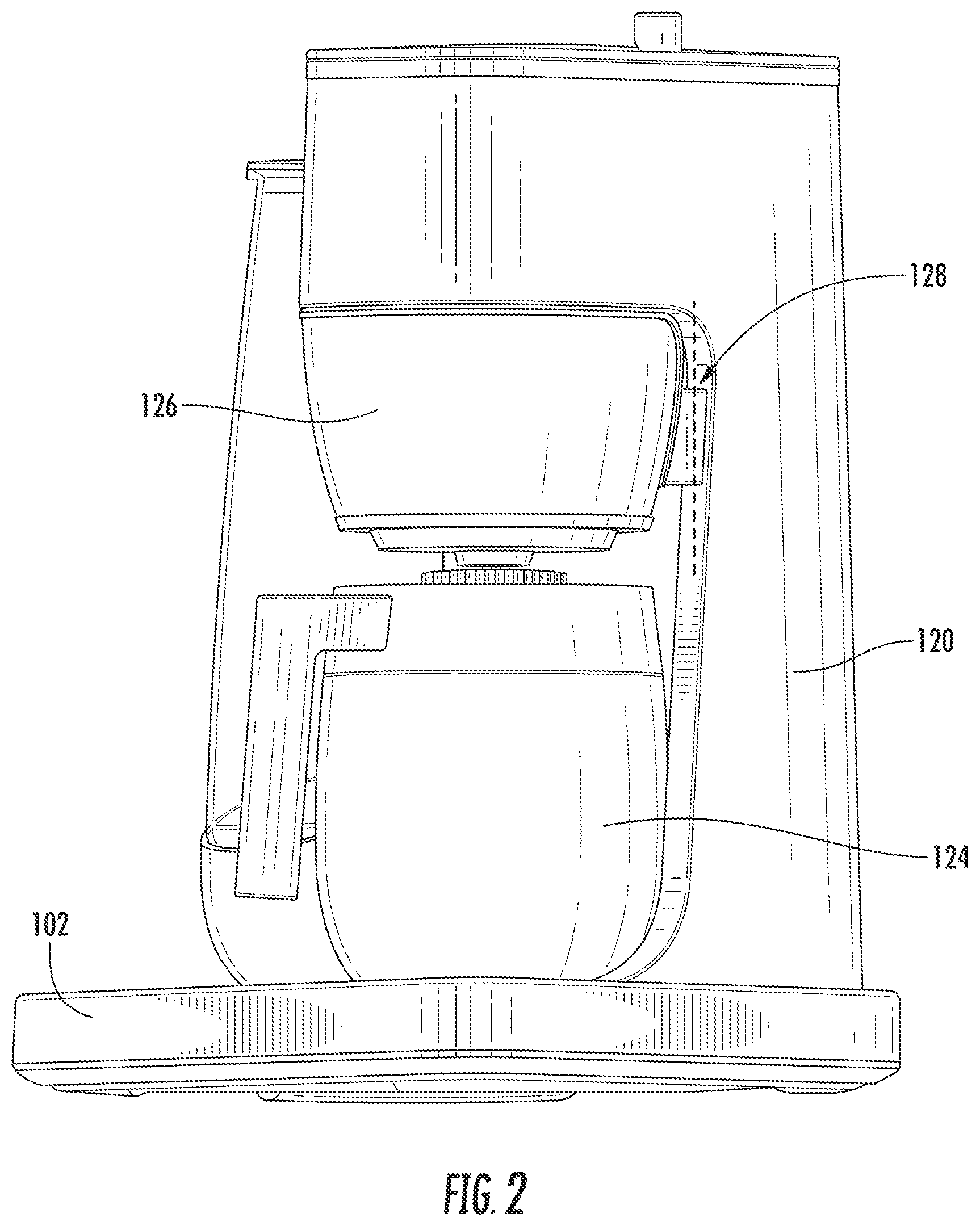 Patent US12551046 Figure 2 – Positioning system for a beverage dispenser