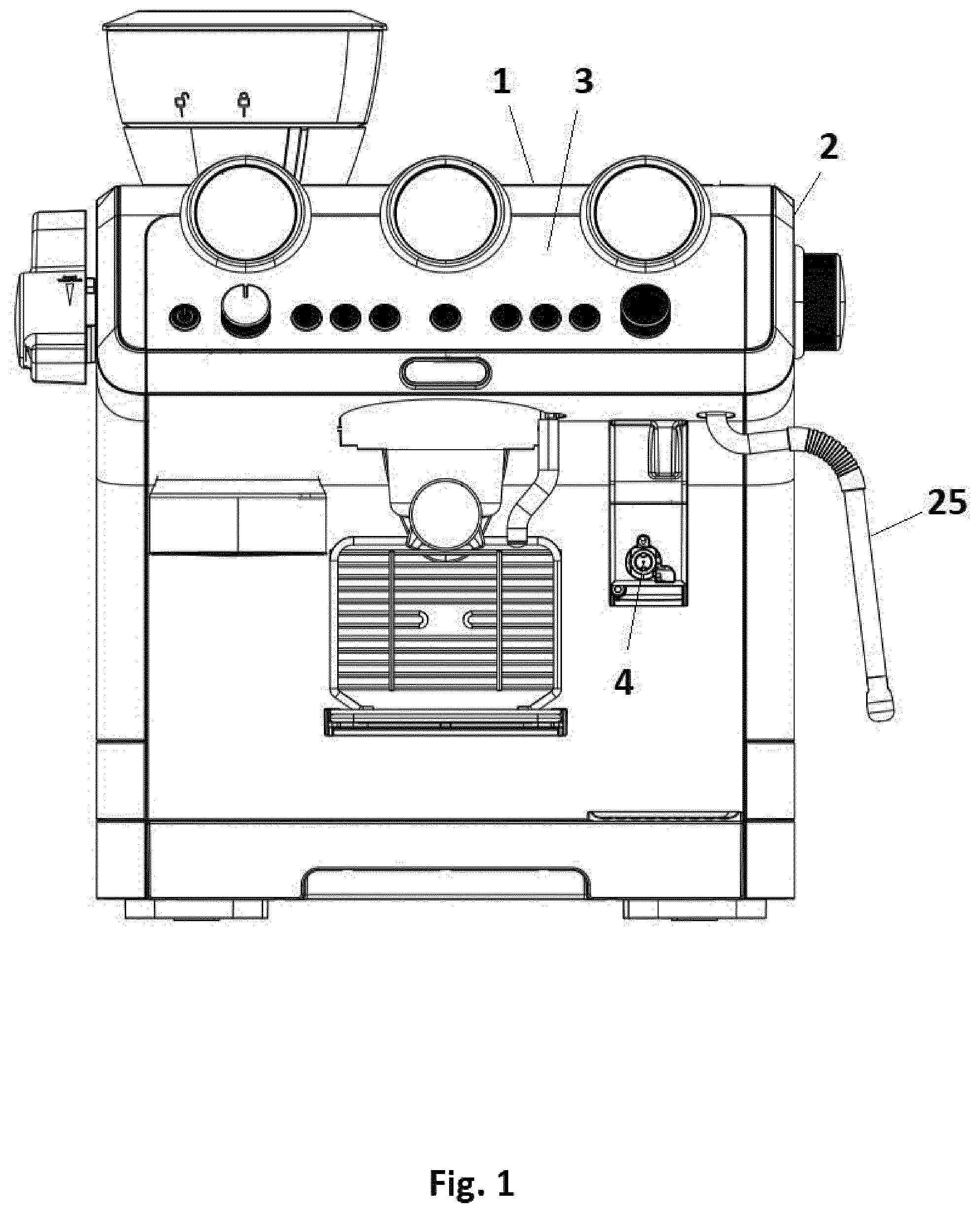 Patent US12551047 Figure 1 – Coffee machine