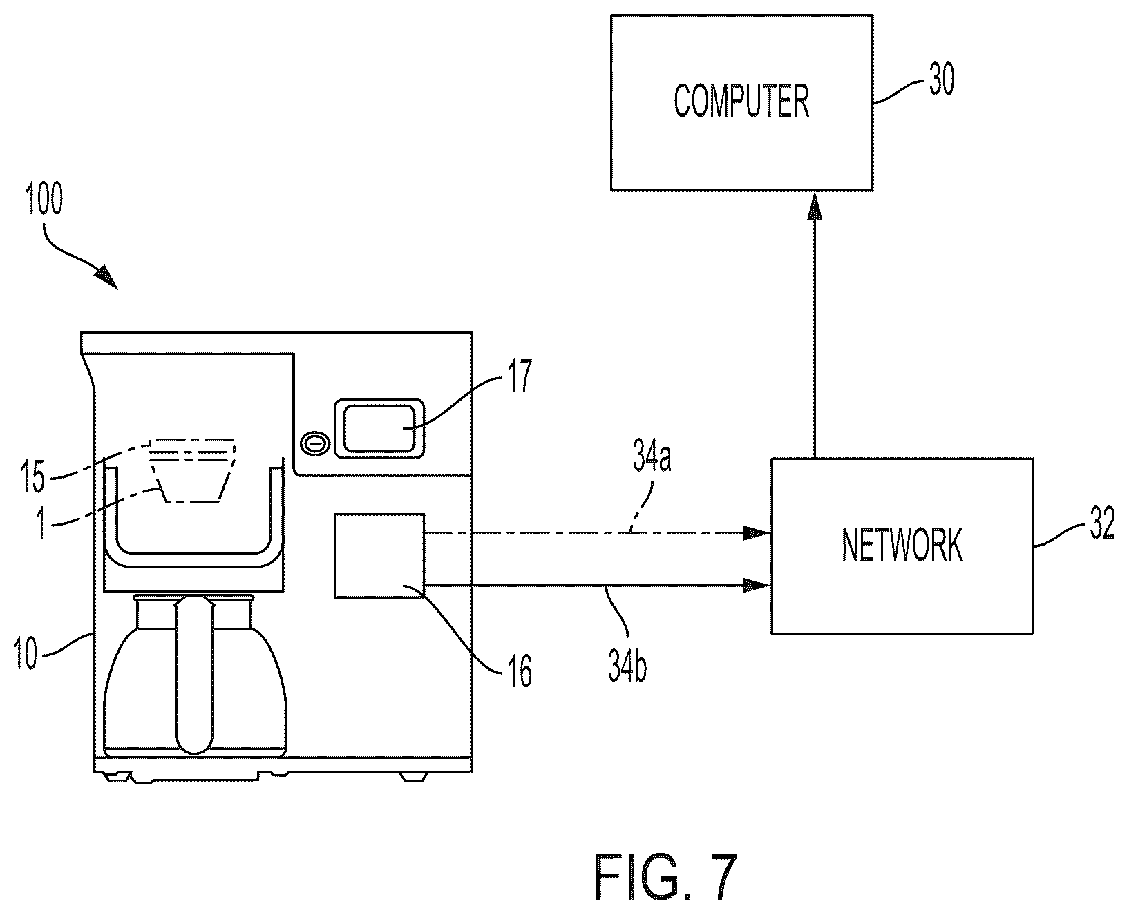 Patent US12551050 Figure 6 – Beverage machine with capsule imaging