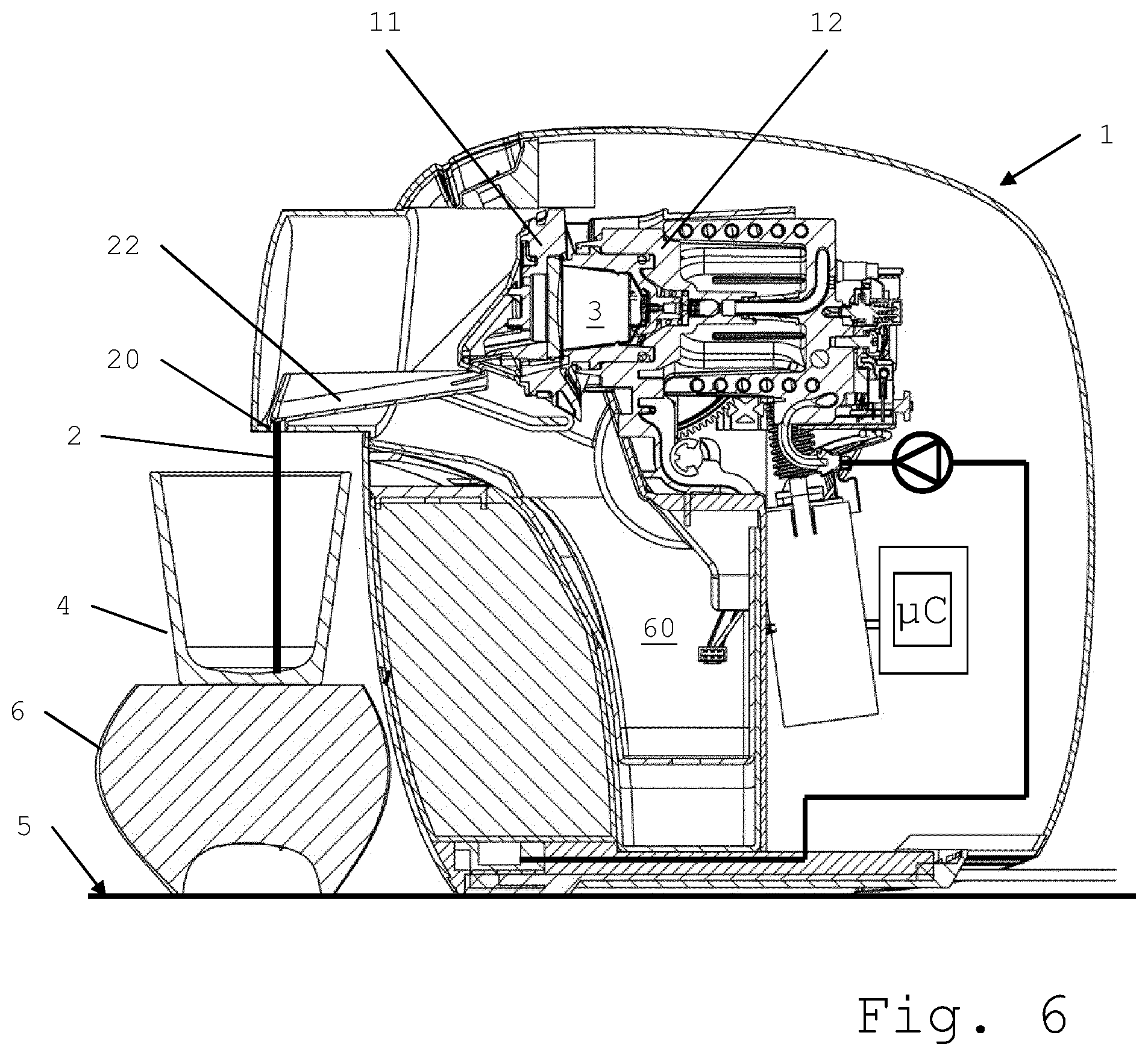Patent US12551051 Figure 4 – Beverage preparation machine with capsule recognition