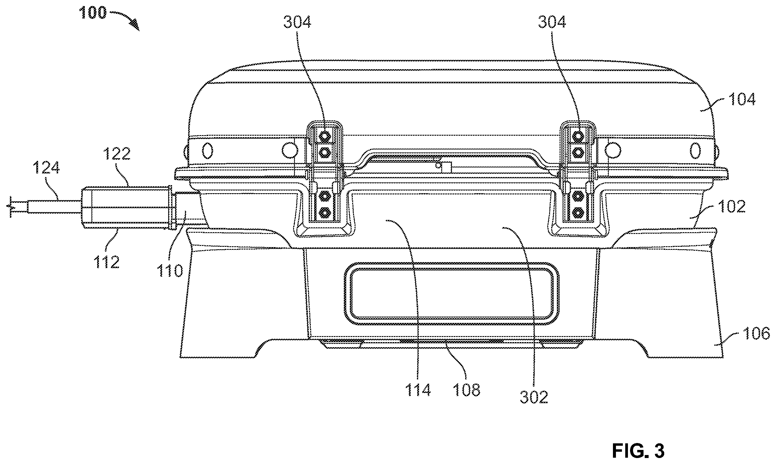 Patent US12551053 Figure 3 – Portable grills having reversible steam tray assemblies