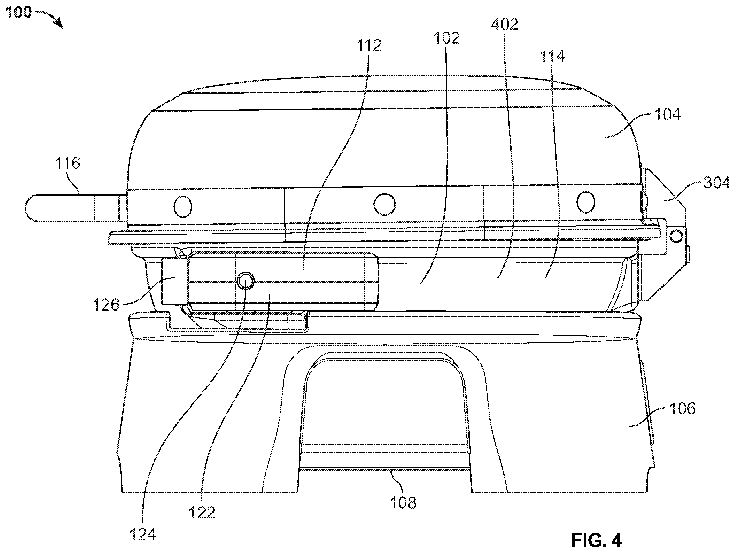 Patent US12551053 Figure 4 – Portable grills having reversible steam tray assemblies