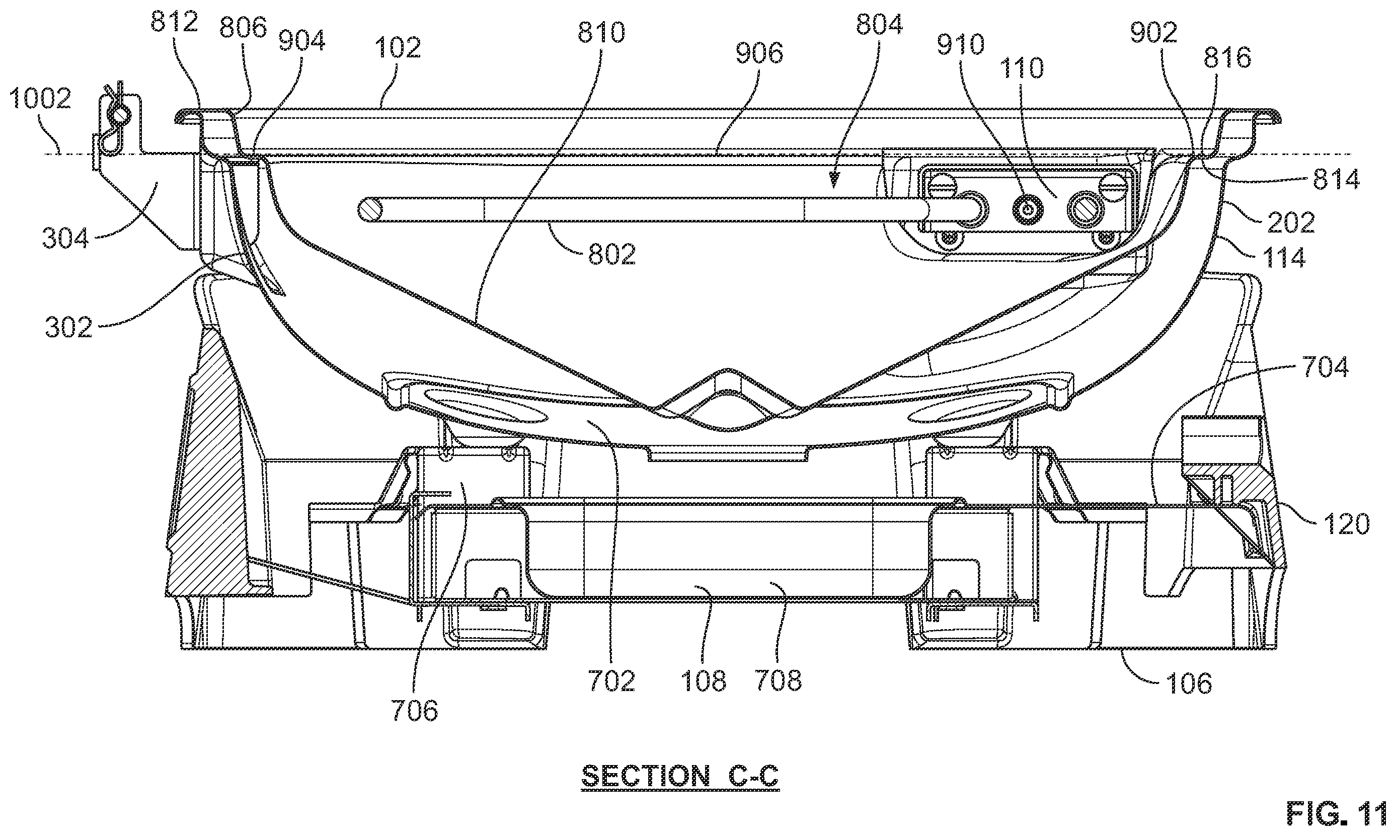 Patent US12551053 Figure 11 – Portable grills having reversible steam tray assemblies